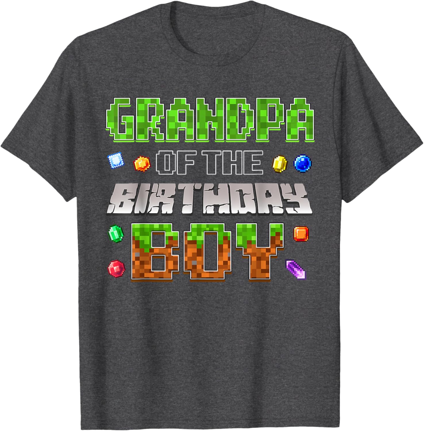 Grandpa of the Birthday Boy Pixel Number T-Shirt for Fun Celebrations - 19