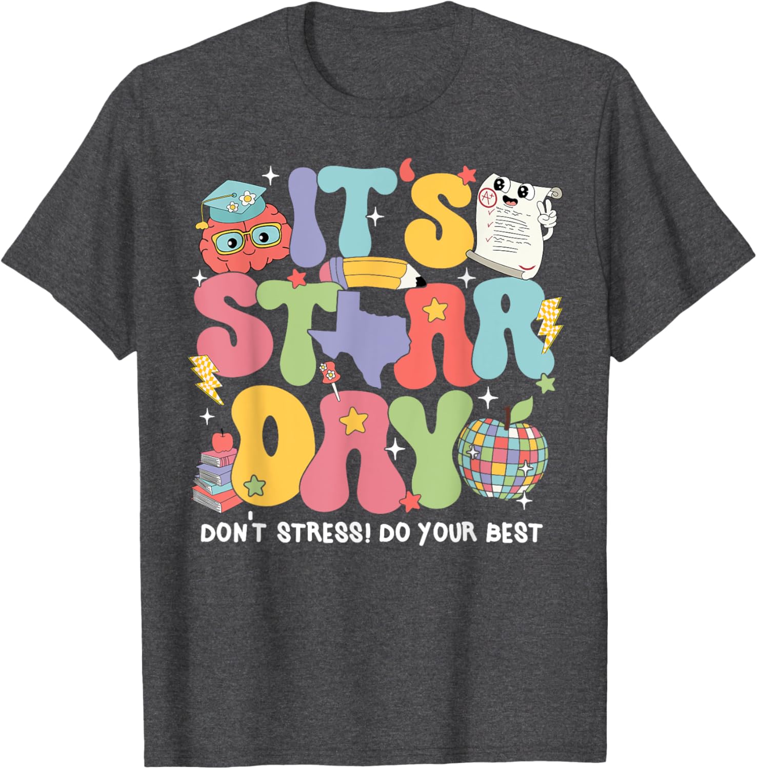 Test Day Groovy STaAR Day Don't Stress T-Shirt for Students - 4
