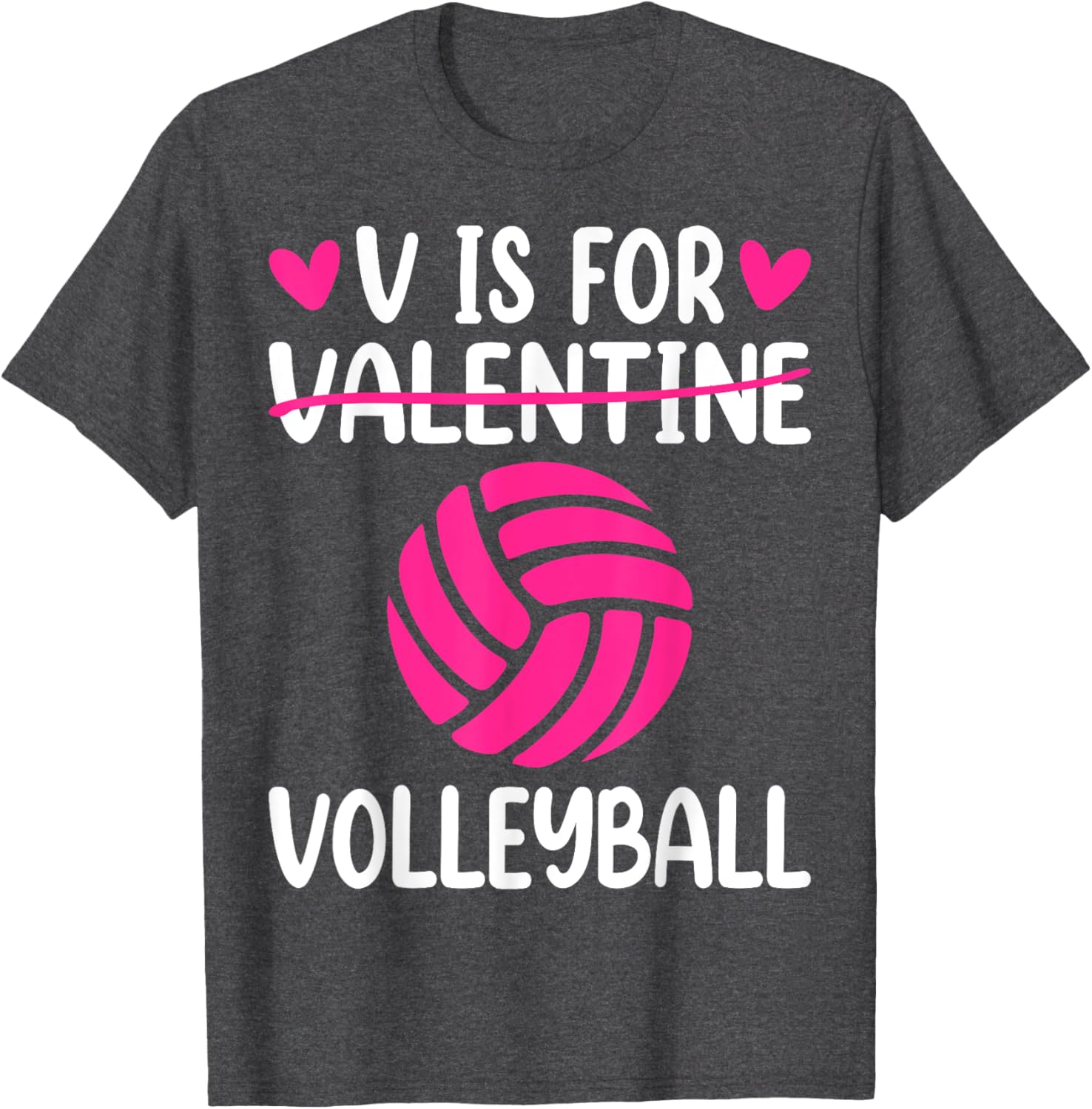 V is for Valentine Volleyball T-Shirt for Boys and Girls Fun Style - 2