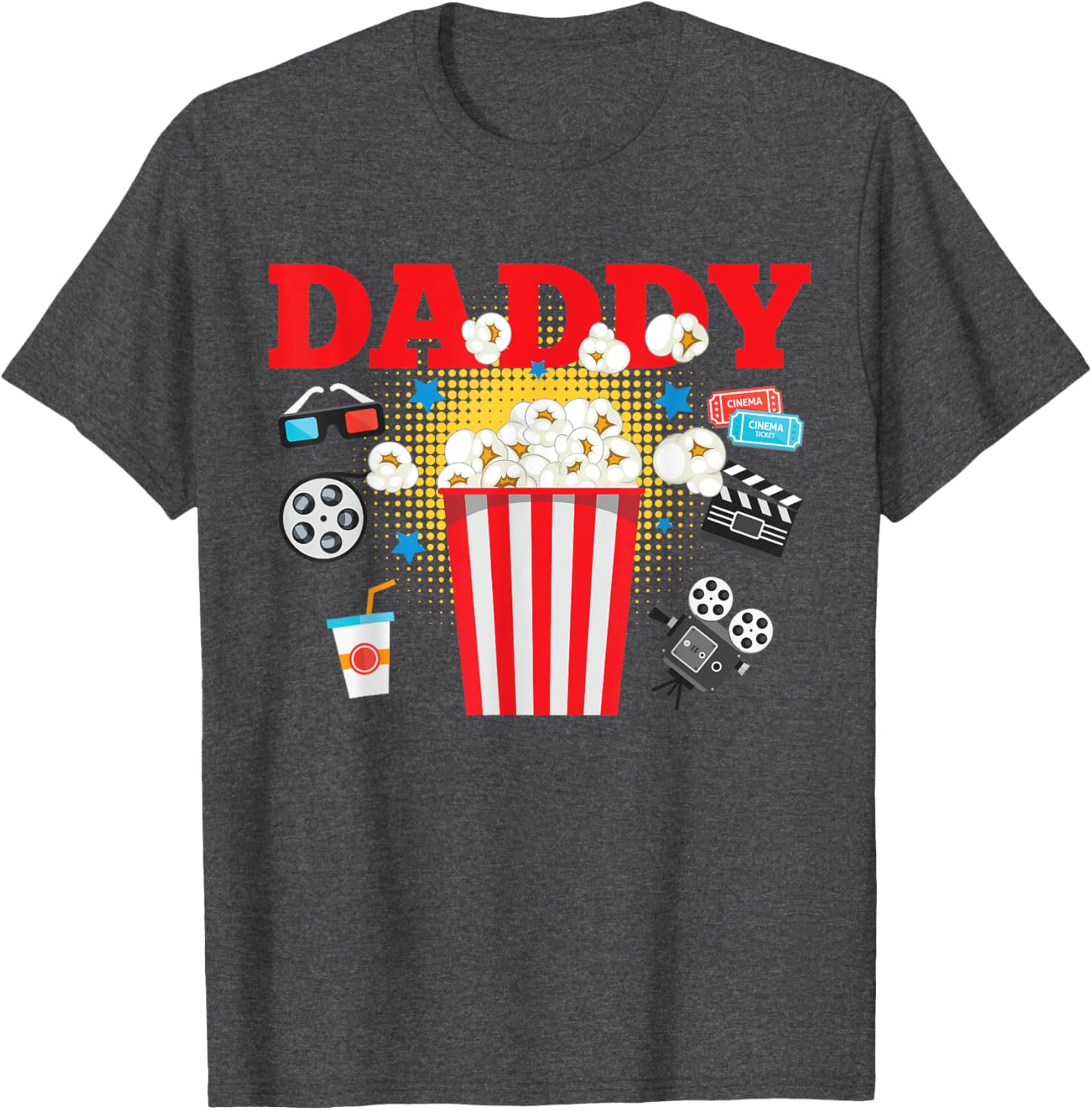 Movie Night Party Daddy Birthday T-Shirt for Fun Family Celebrations - 11