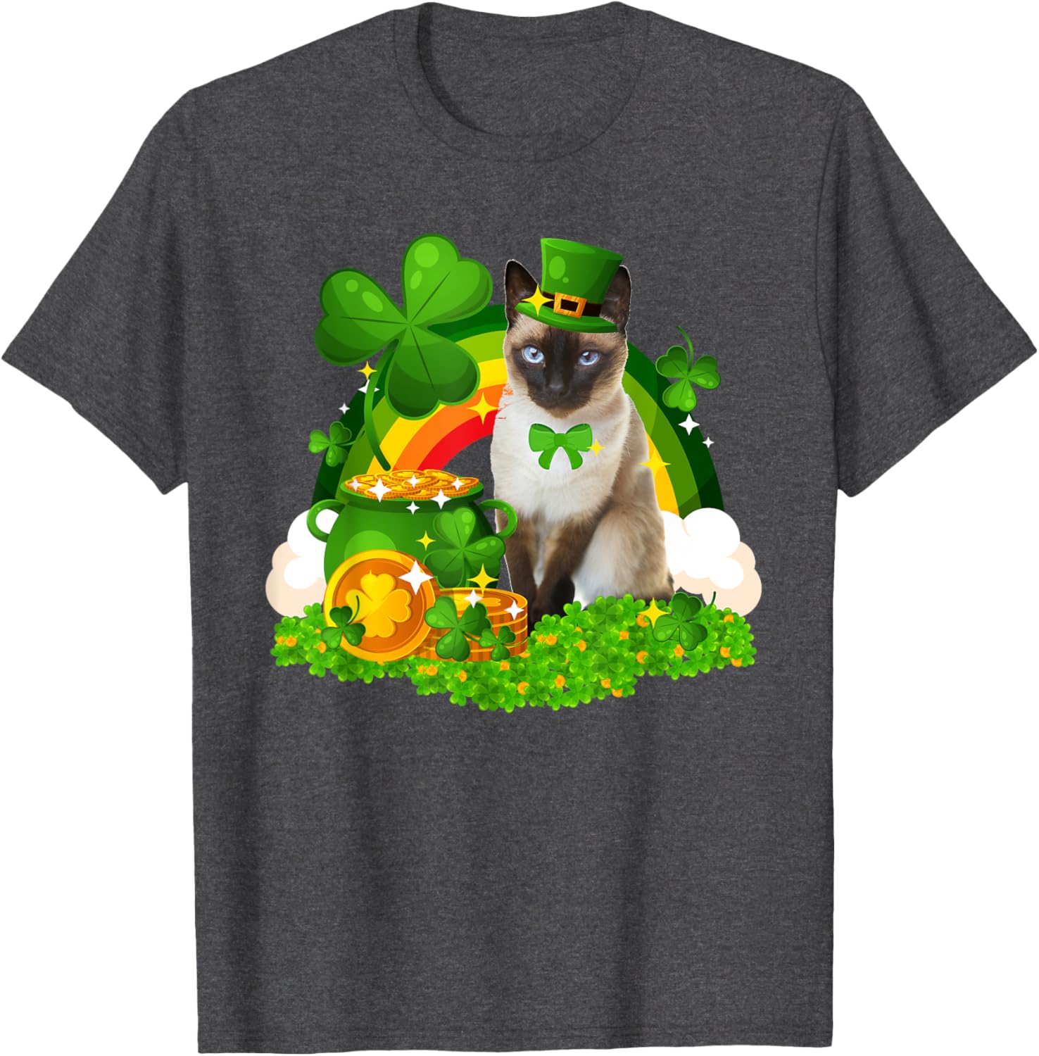Adorable Leprechaun Siamese Cat St Patrick's Day T-Shirt for Cat Lovers - 23