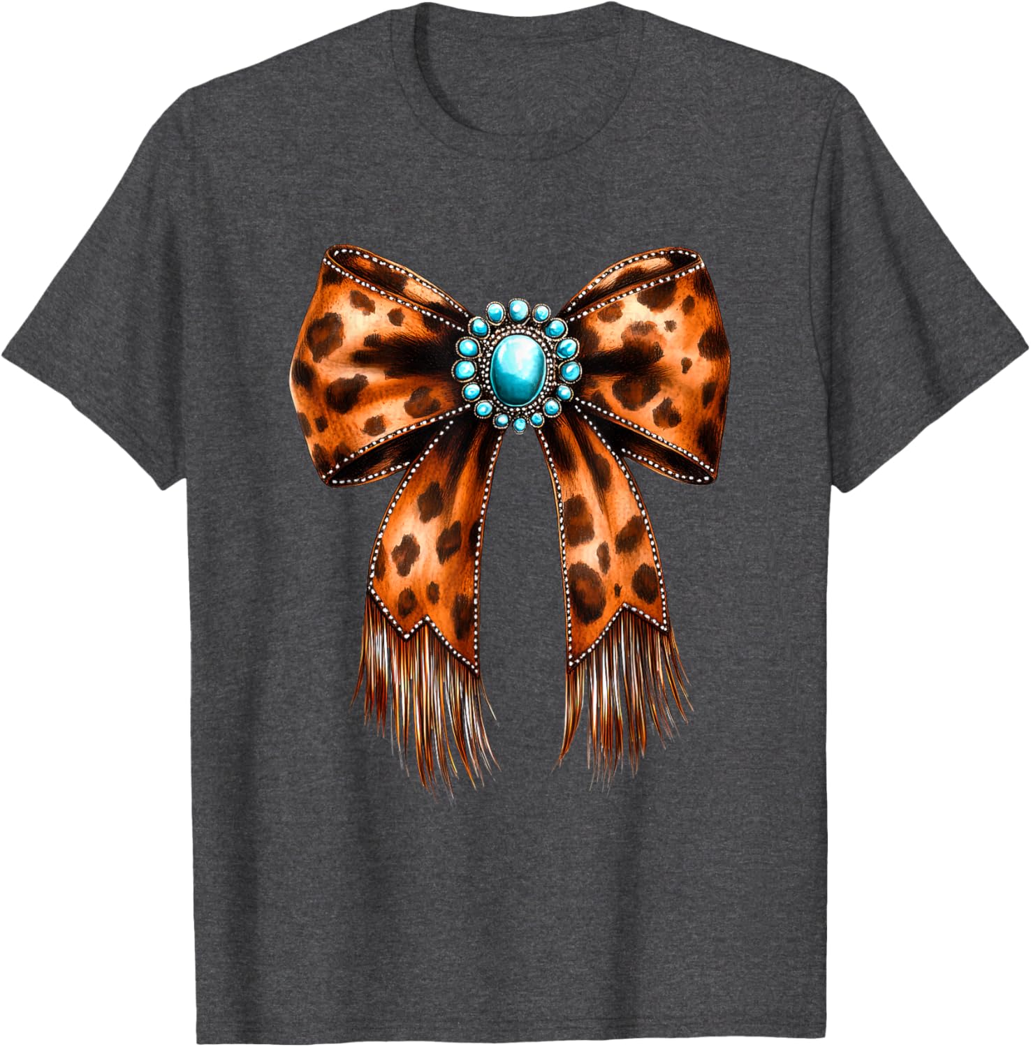 Coquette Cowgirl Leather Bow Western T-Shirt for Girls and Women - 2