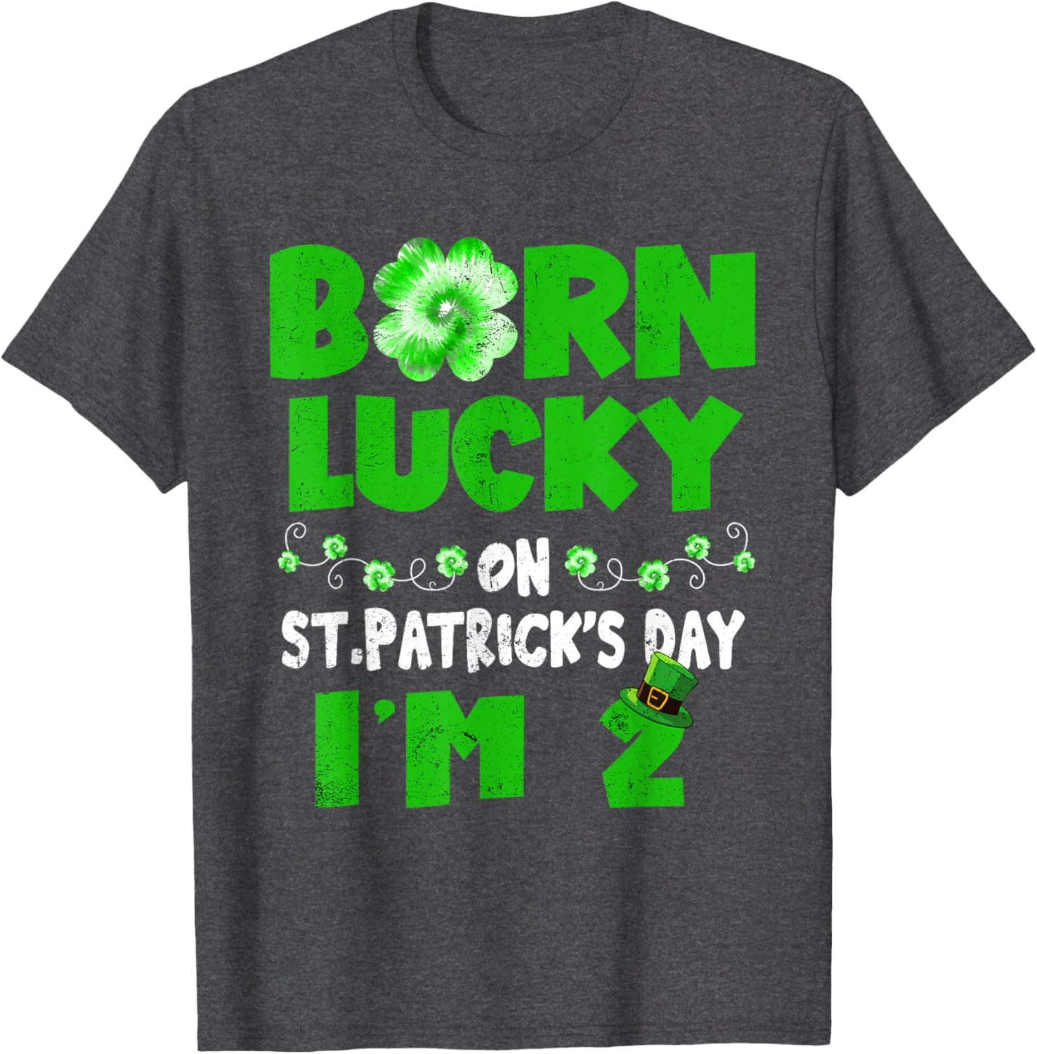 Born Lucky St. Patrick's Day 2nd Birthday T-Shirt for Kids - 17