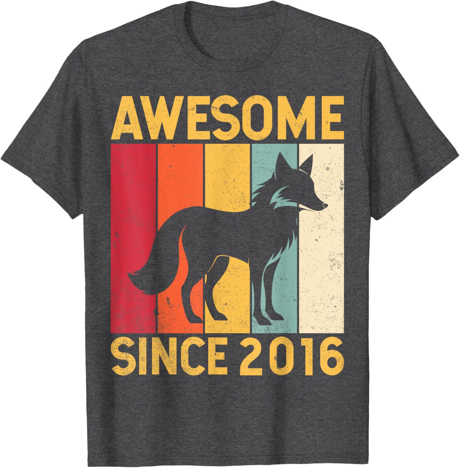 Awesome Fox Lover Retro 9th Birthday T-Shirt Since 2016 for Kids - 16