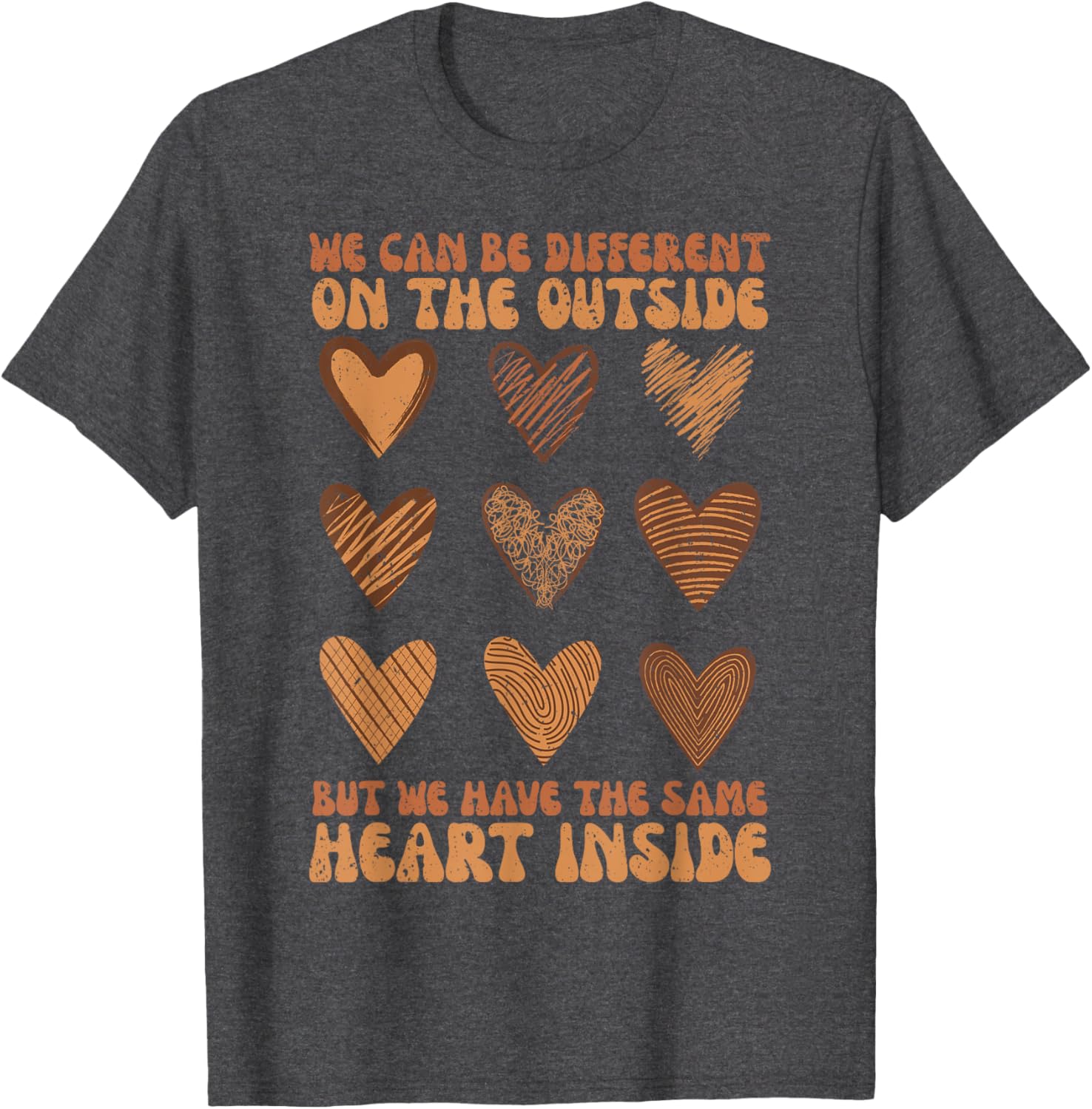 We Have Same Heart Inside Black History Month T-Shirt for All Ages - 6