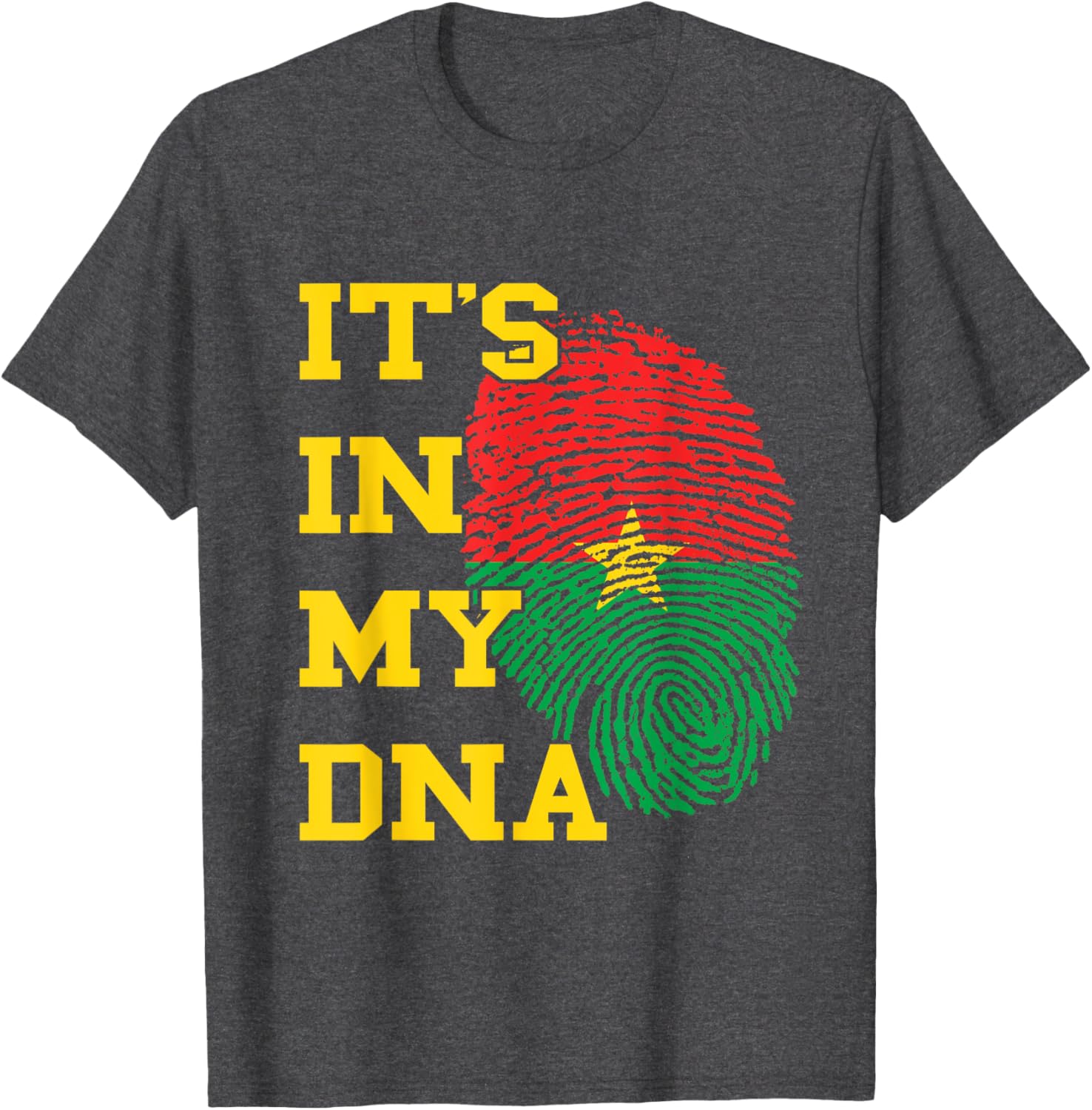 Burkina Faso It's In My DNA Flag Thumbmark T-Shirt for Proud Fans - 5