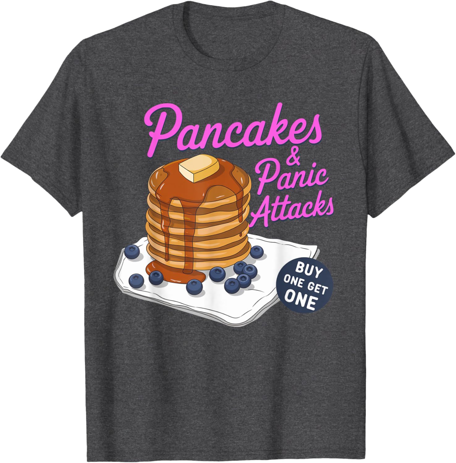 Pancakes and Panic Attacks T-Shirt for Breakfast Humor Lovers - 2