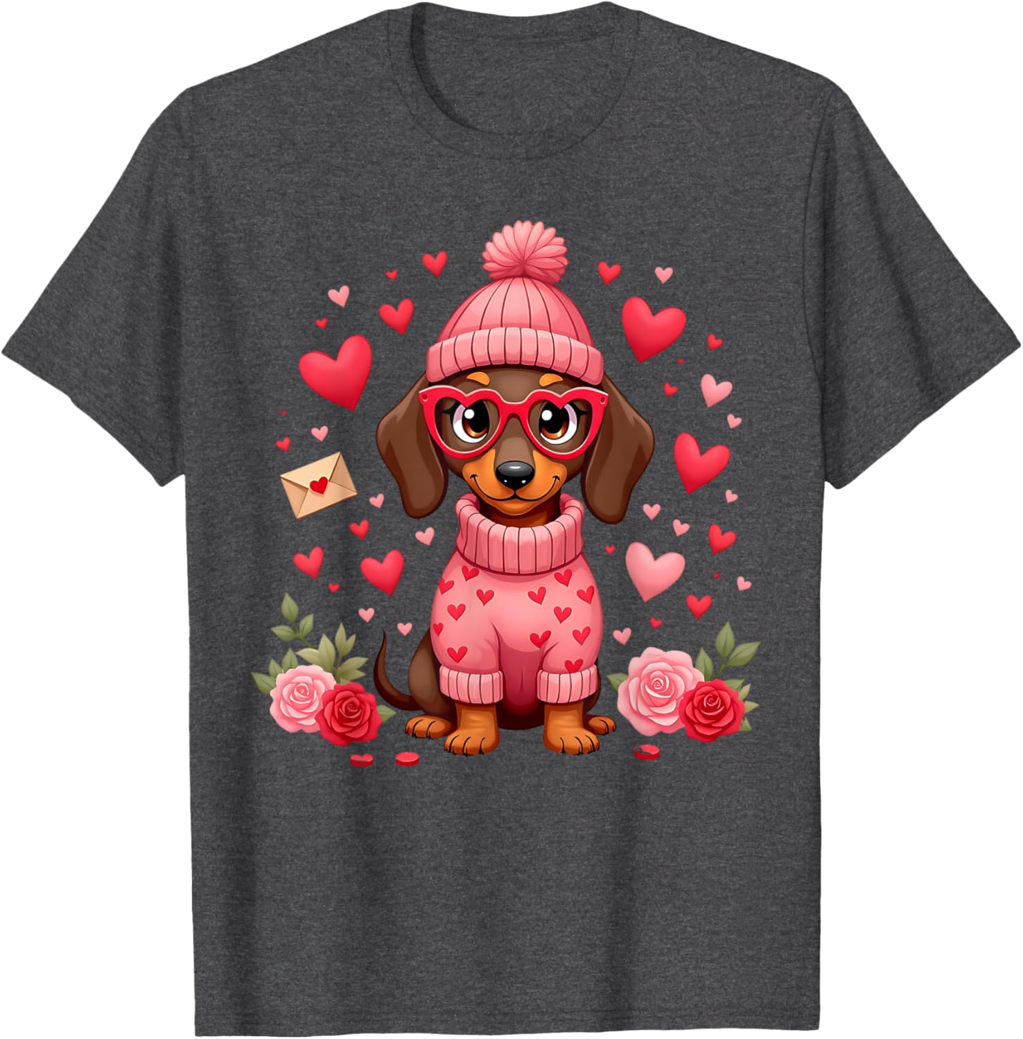 Valentine's Day Dachshund Mom T-Shirt Cute Weiner Dog Love Gift - 19