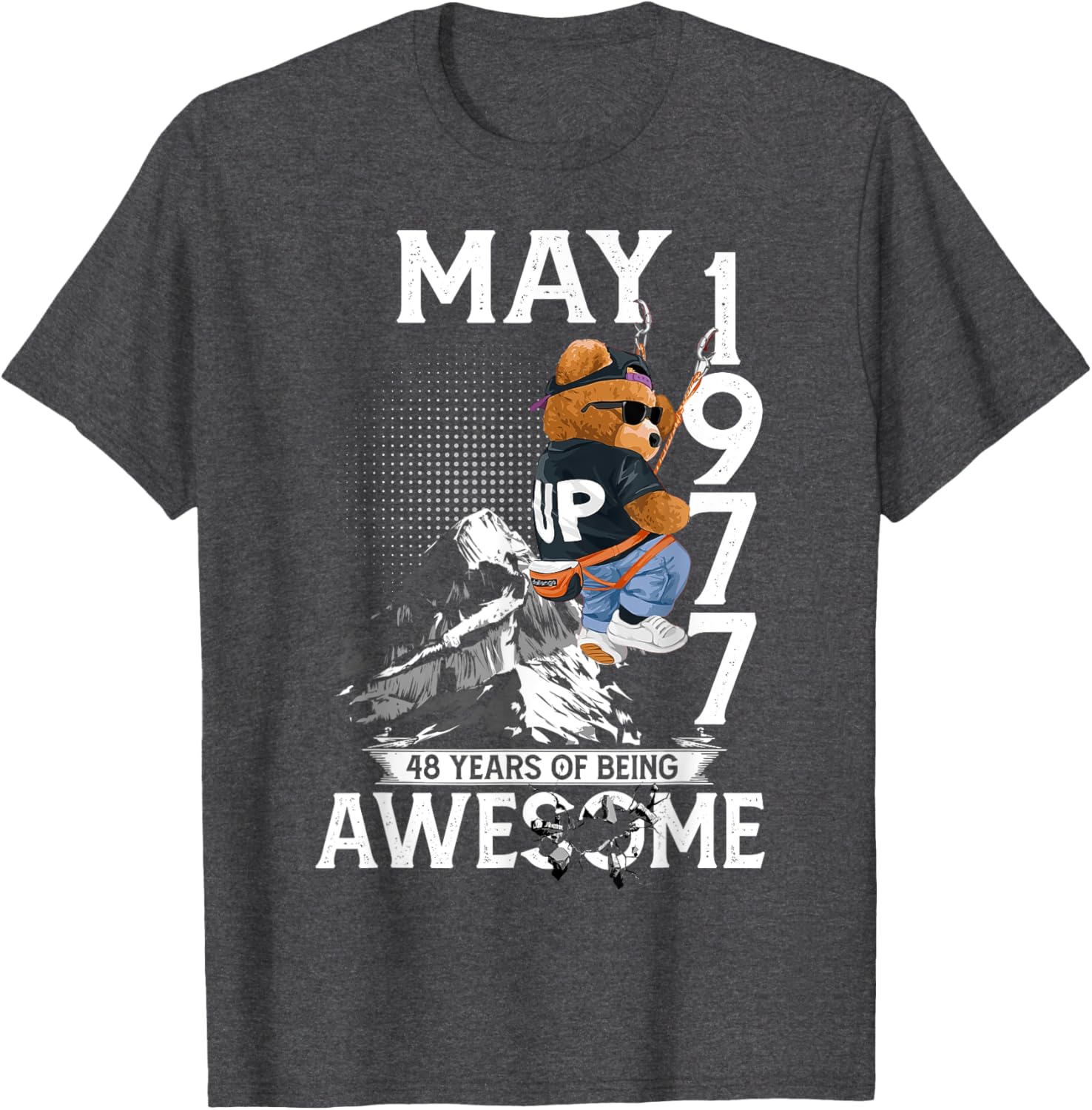48th Birthday Bear Legends May 1977 T-Shirt for Men 48 Years Old - 3