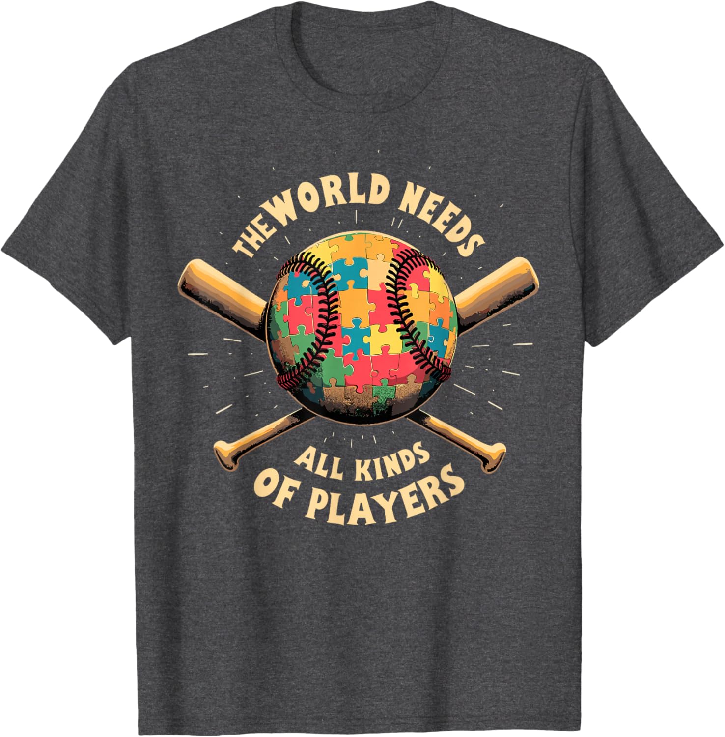 Autism Awareness Support T-Shirt for Baseball Players and Fans - 21