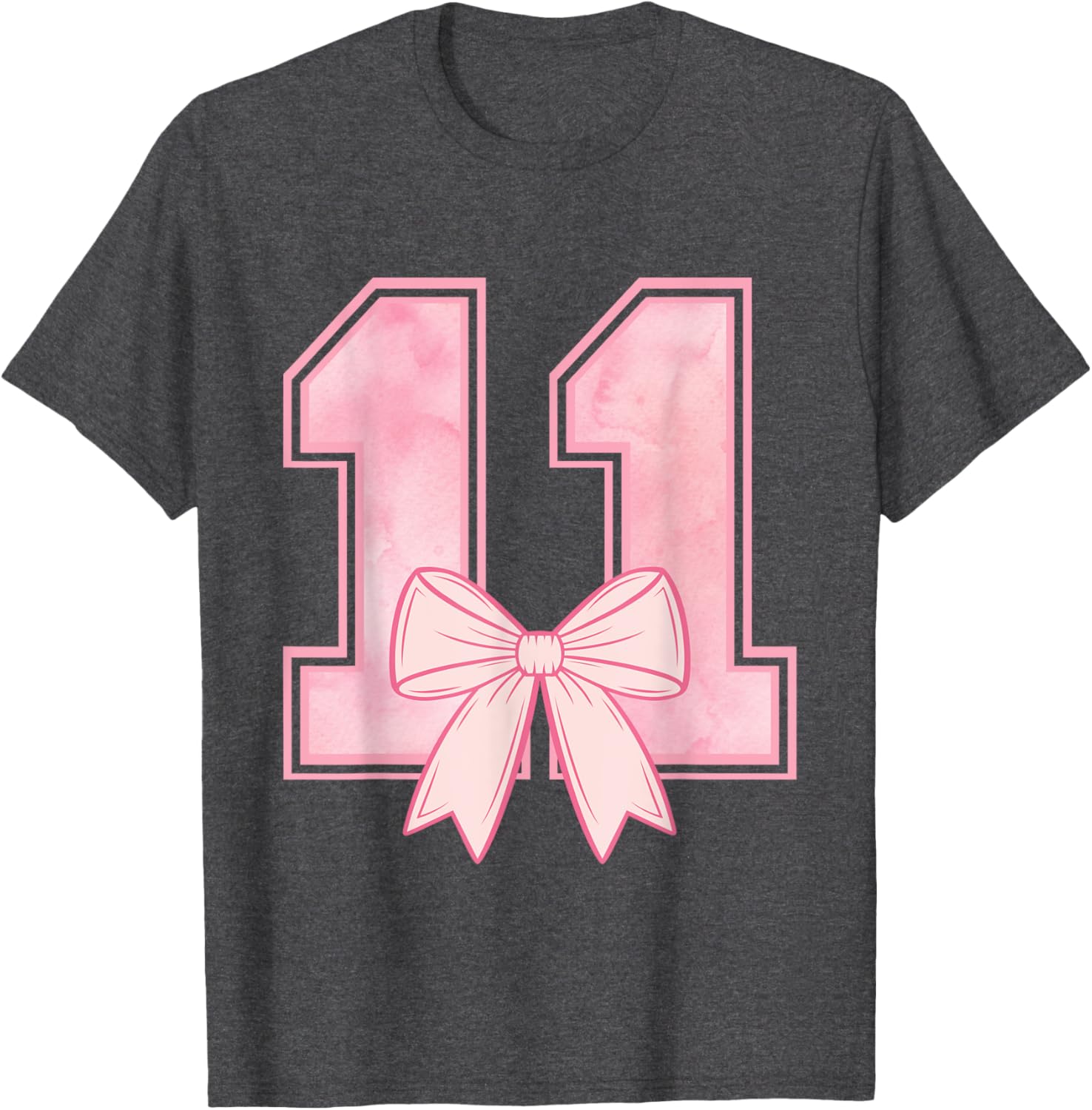 Cute Birthday Girl Pink Coquette Bow T-Shirt for 11 Year Olds - 14