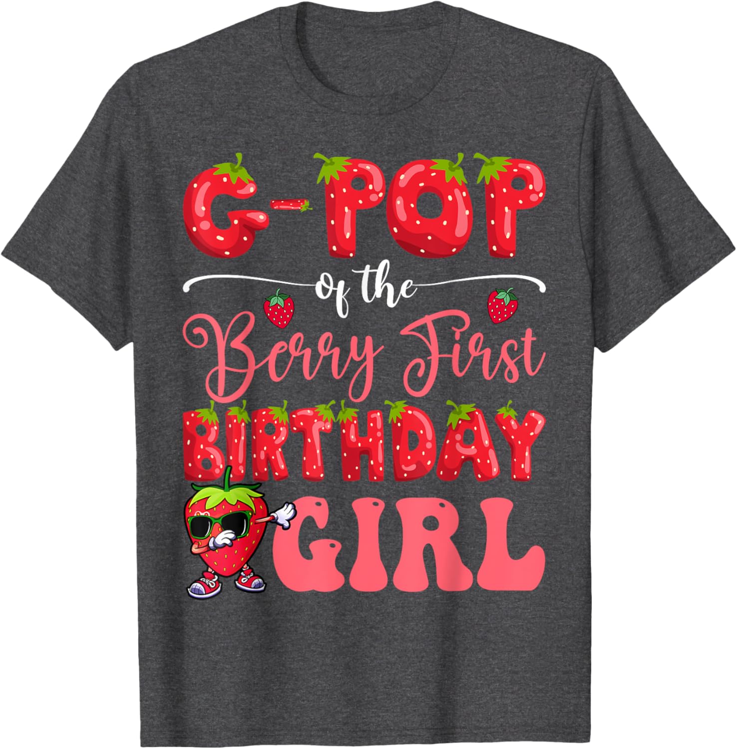 G-Pop Berry First Birthday Girl T-Shirt Sweet Strawberry Design - 10