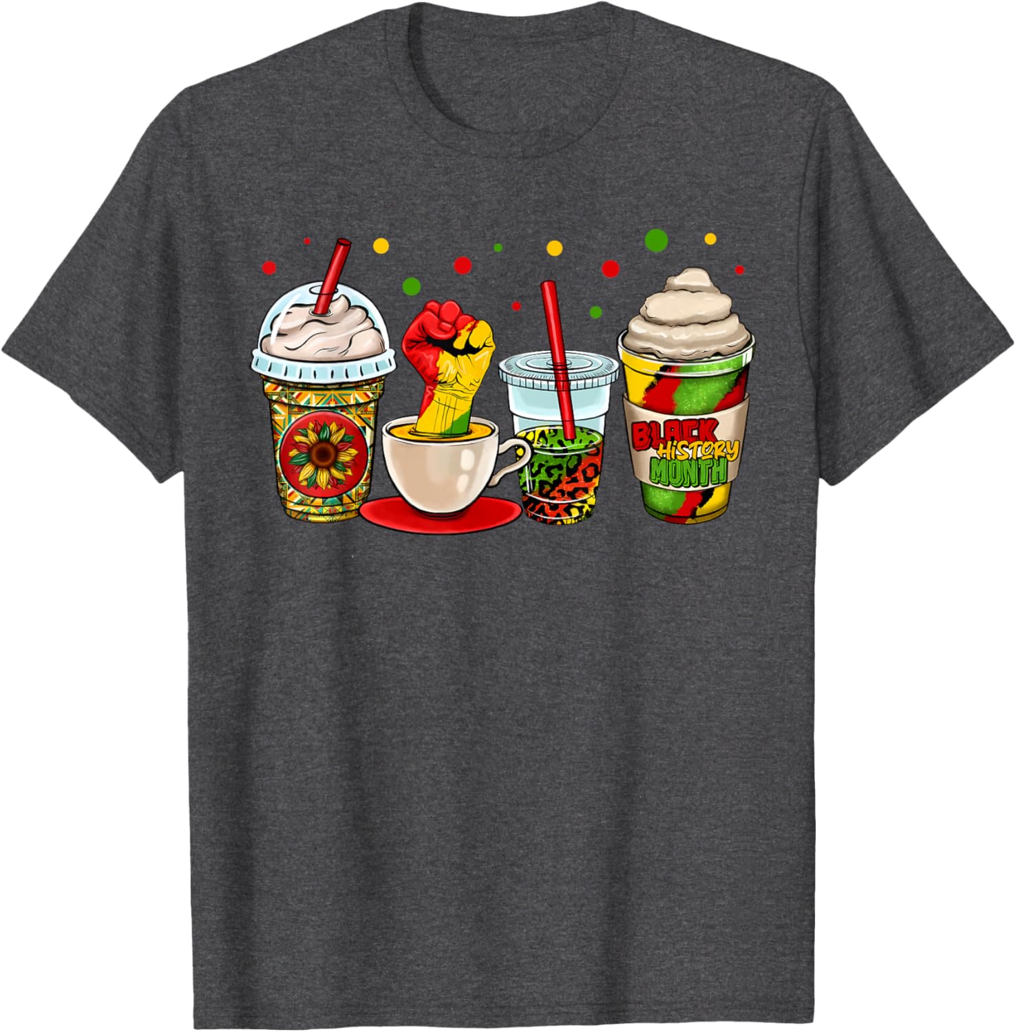 Celebrate Black History Month with Kente Dashiki Coffee Cup T-Shirt - 20