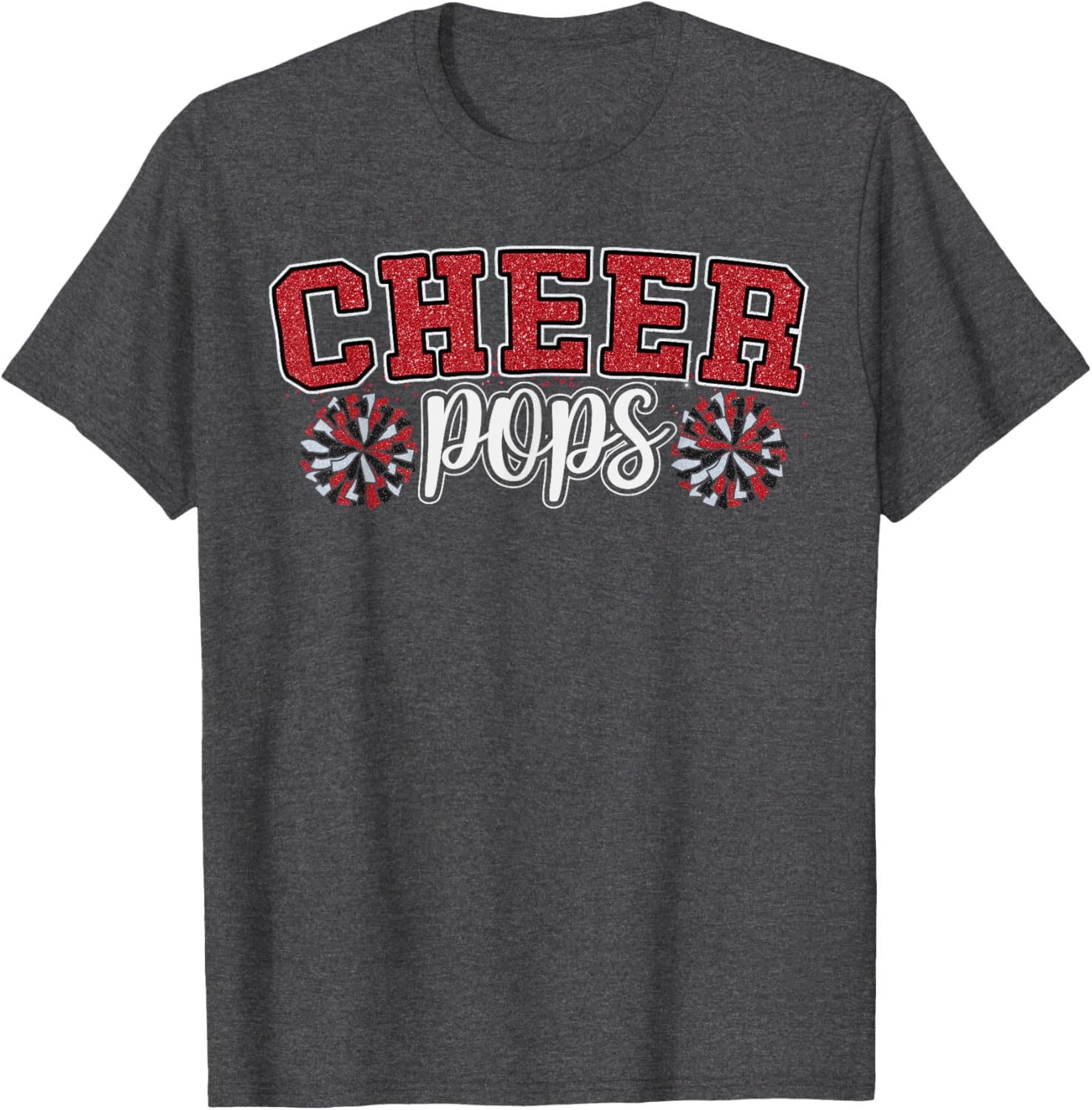 Cheer Grandpa My Favorite Cheerleader Calls Me Pops Red T-Shirt for Dads - 2