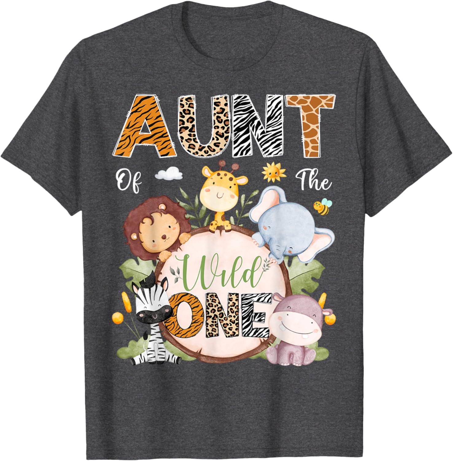 Aunt of the Wild One First Birthday Safari Animals T-Shirt for Kids - 13