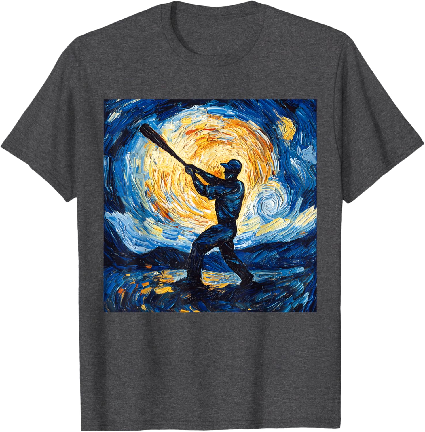 Van Gogh Starry Night Baseball Player T-Shirt for Art and Sports Lovers - 21