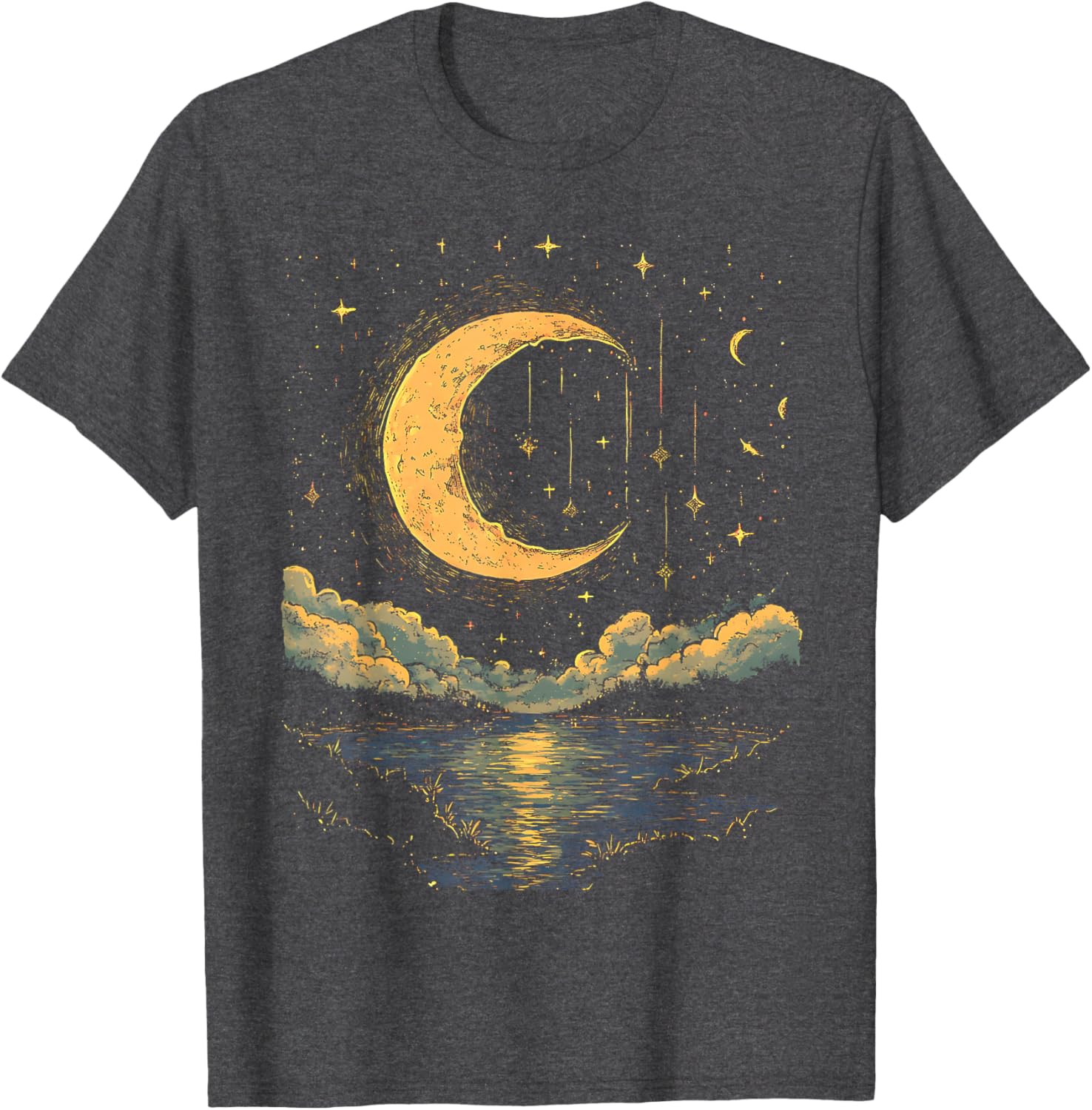 Boho Half Moon Vintage T-Shirt for Celestial Hippie Style Enthusiasts - 14