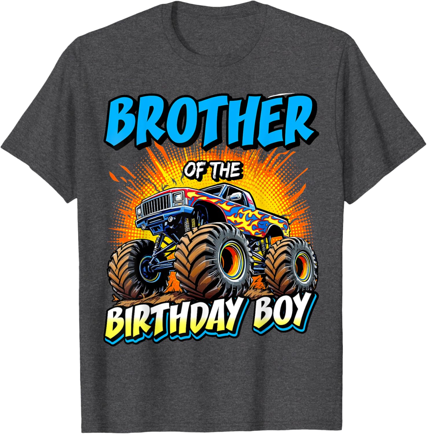 Brother of the Birthday Boy Monster Truck T-Shirt for Fun Celebrations - 3