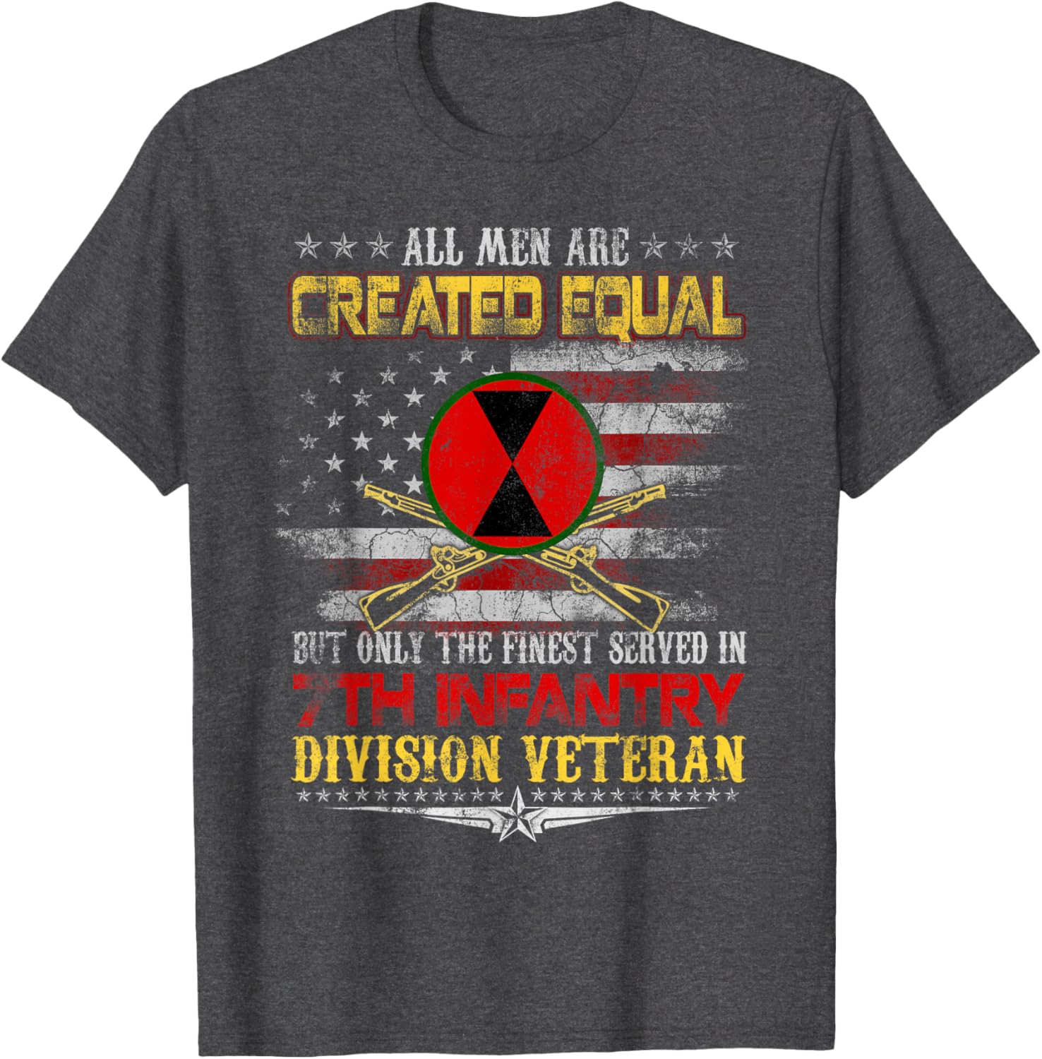 All Men Created Equal 7th Infantry Division Veteran T-Shirt for Heroes - 3