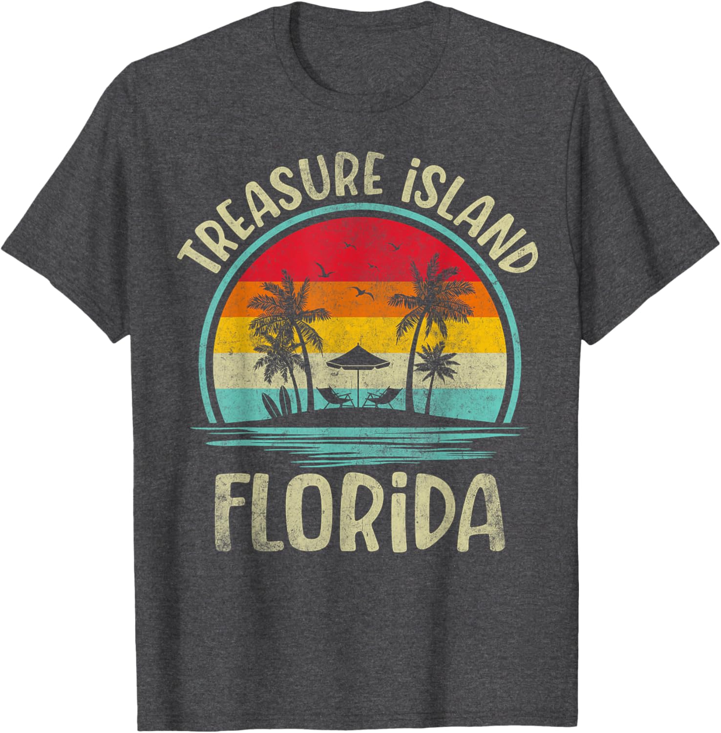 Treasure Island Florida Family Vacation Palm Tree T-Shirt for Summer Fun - 1