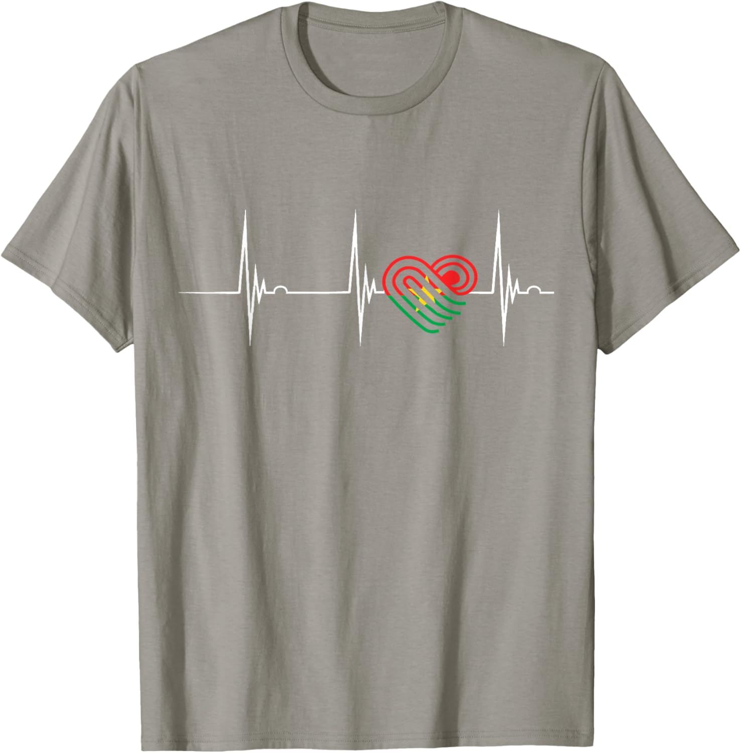 Burkina Faso Heartbeat EKG Pulse T-Shirt Celebrating Burkina Fasoan Roots - 5