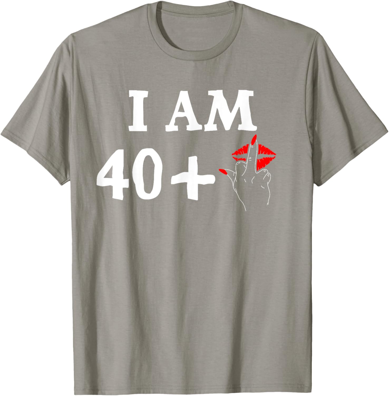 Funny 40th Birthday T-Shirt for Women I Am 40 Plus 1 Middle Finger Tee - 28