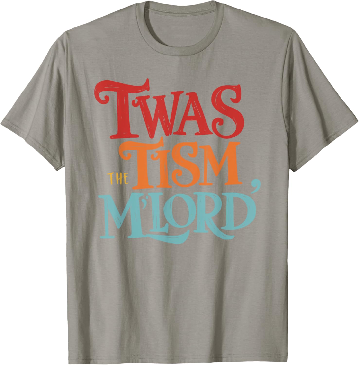 Vintage Style Twas the Tism M'Lord Black T-Shirt for Unisex Adults - 13