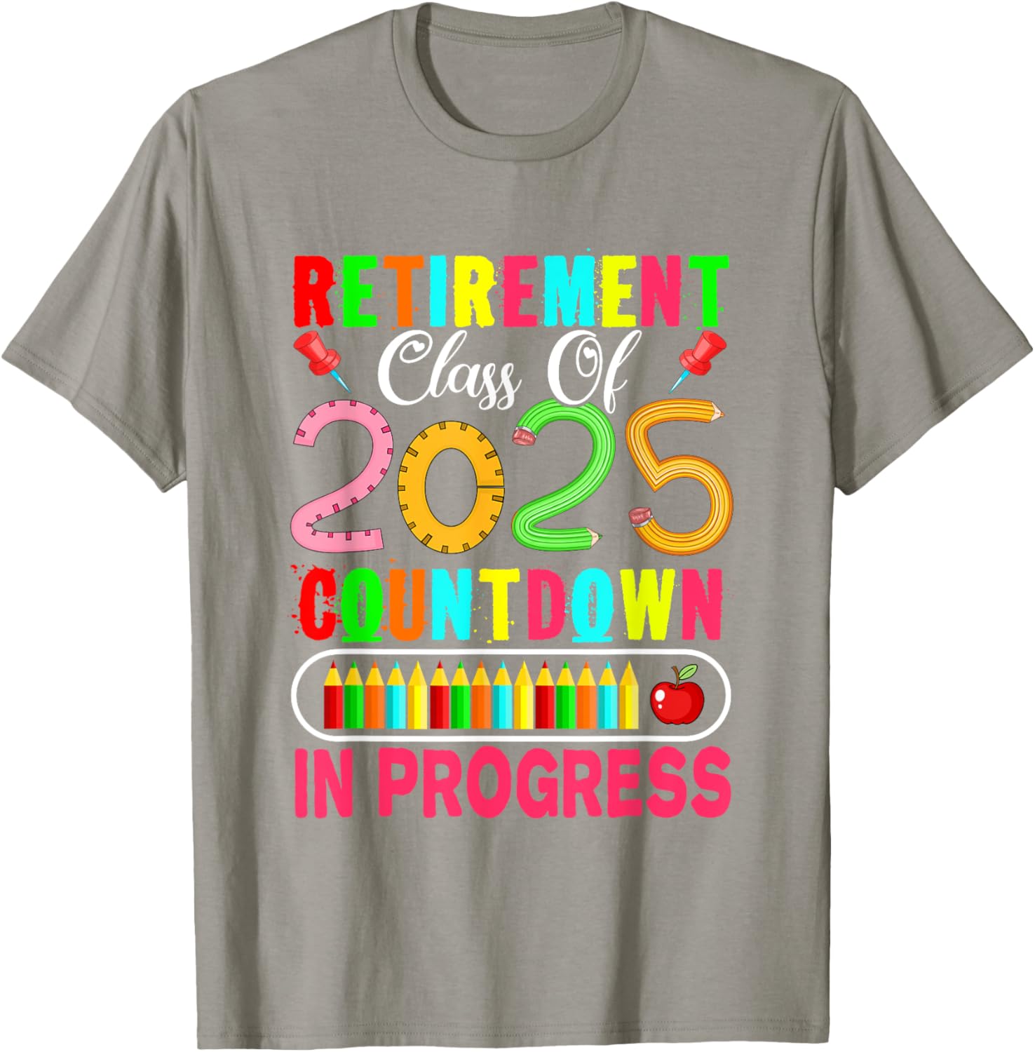 Colorful Retirement Class Of 2025 Countdown T-Shirt for Celebrations - 17