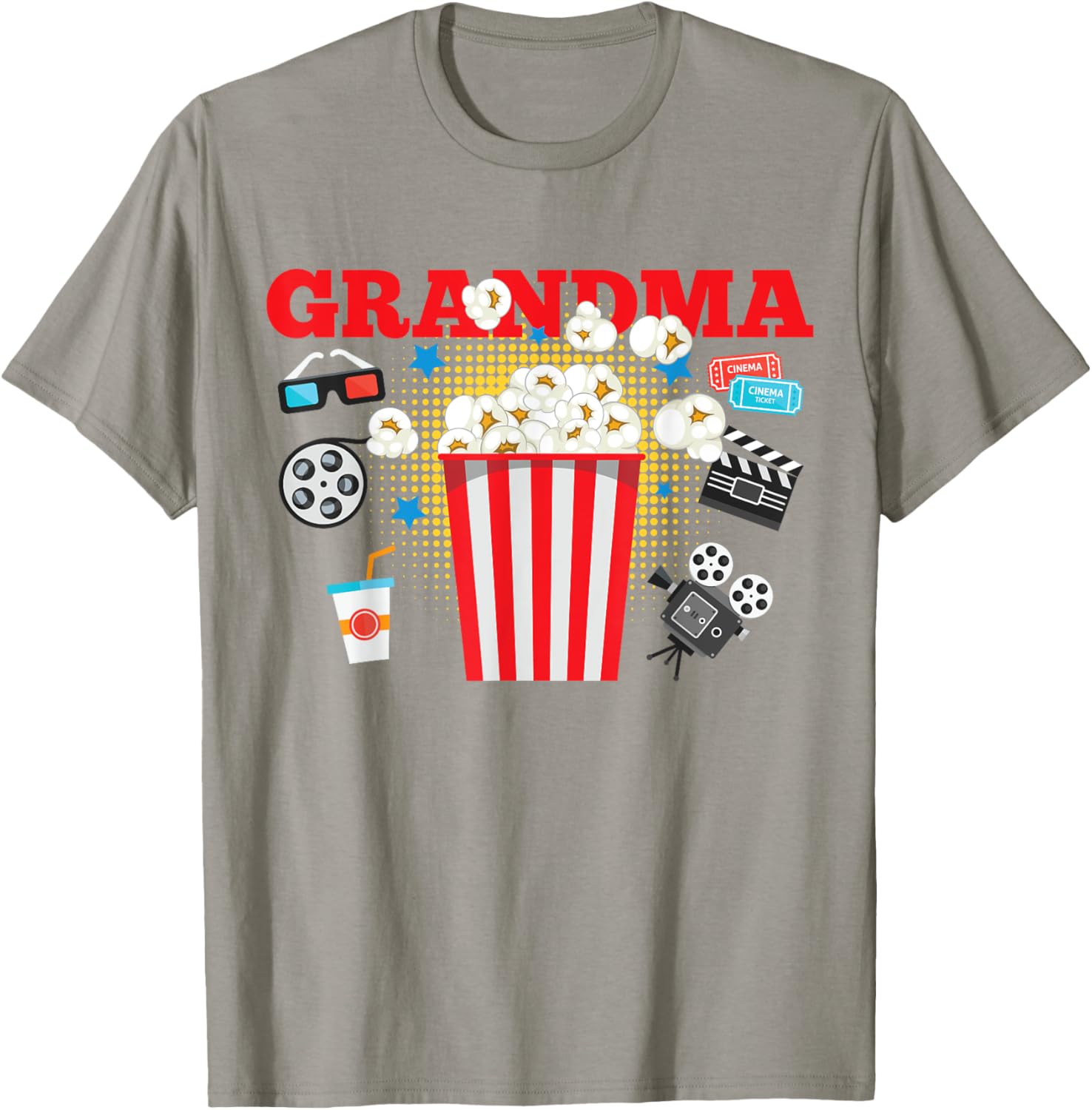 Grandma Movie Night Birthday Party T-Shirt for Fun Celebrations - 12