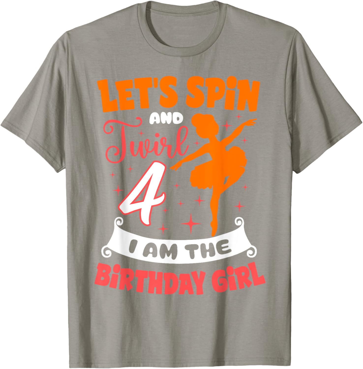 Ballerina Birthday Girl 4th Bday Pointe T-Shirt for Young Dancers - 11