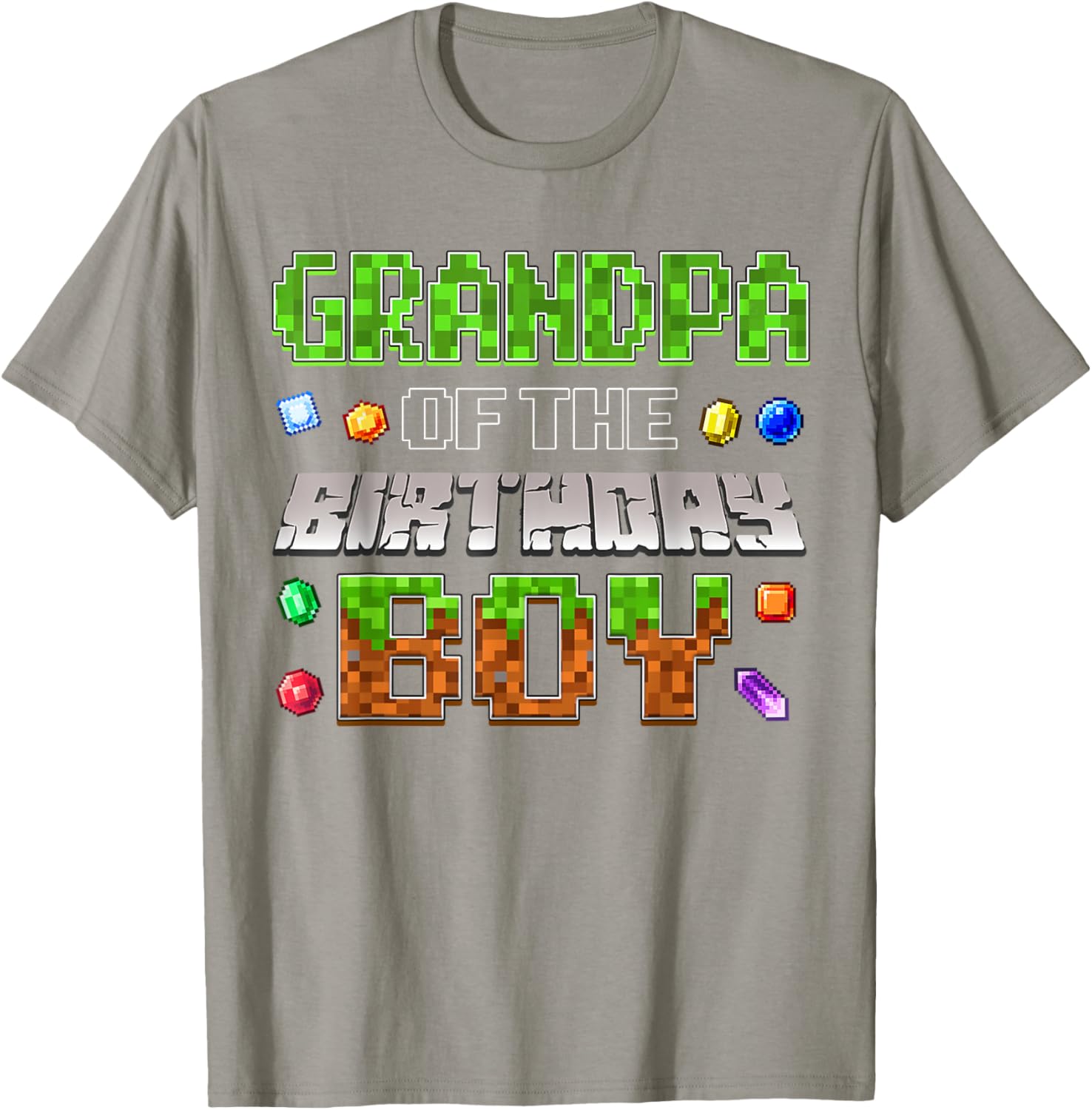 Grandpa of the Birthday Boy Pixel Number T-Shirt for Fun Celebrations - 8