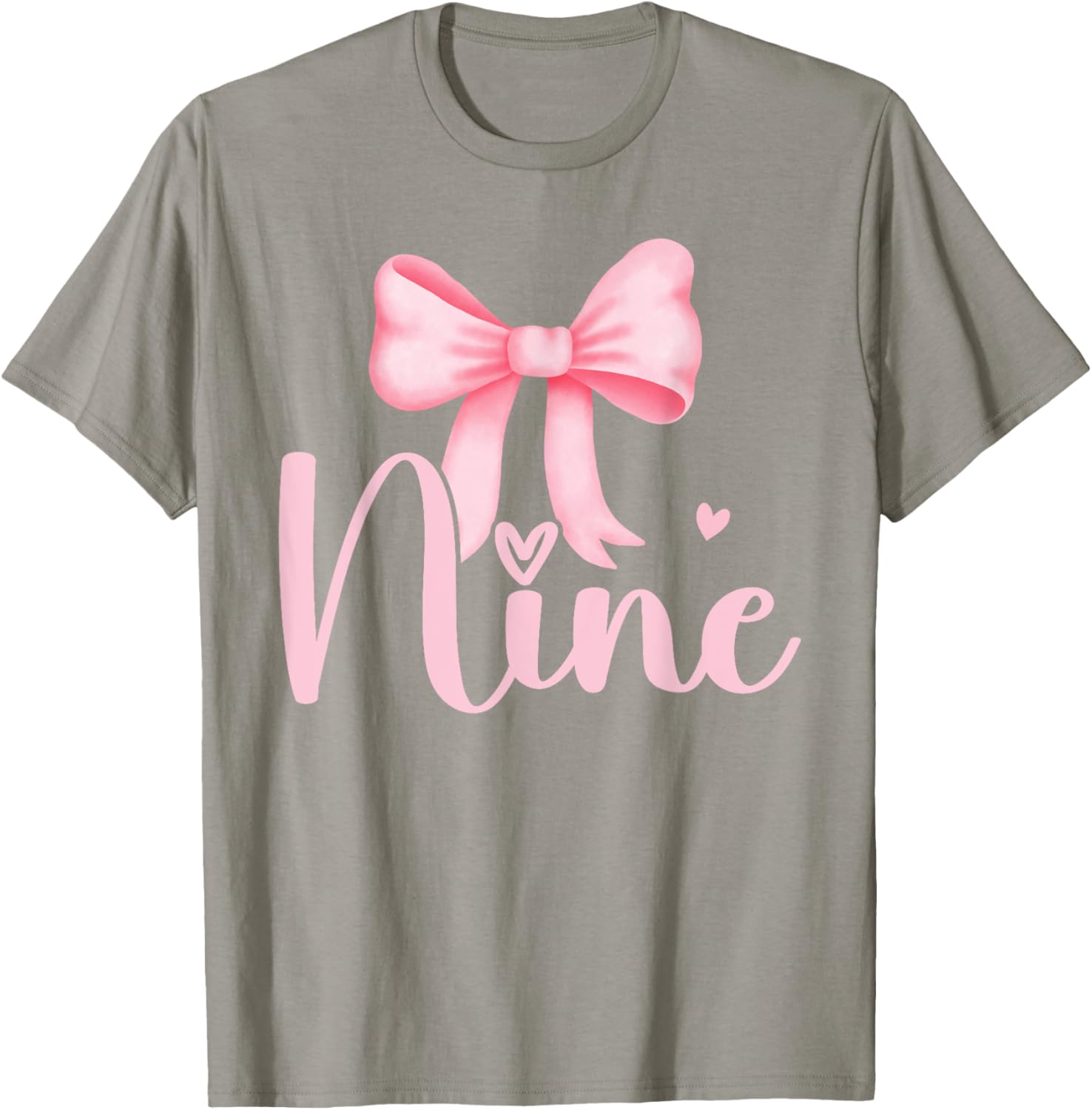 Adorable Birthday Girl Pink Coquette Bow T-Shirt for 9 Year Olds - 8