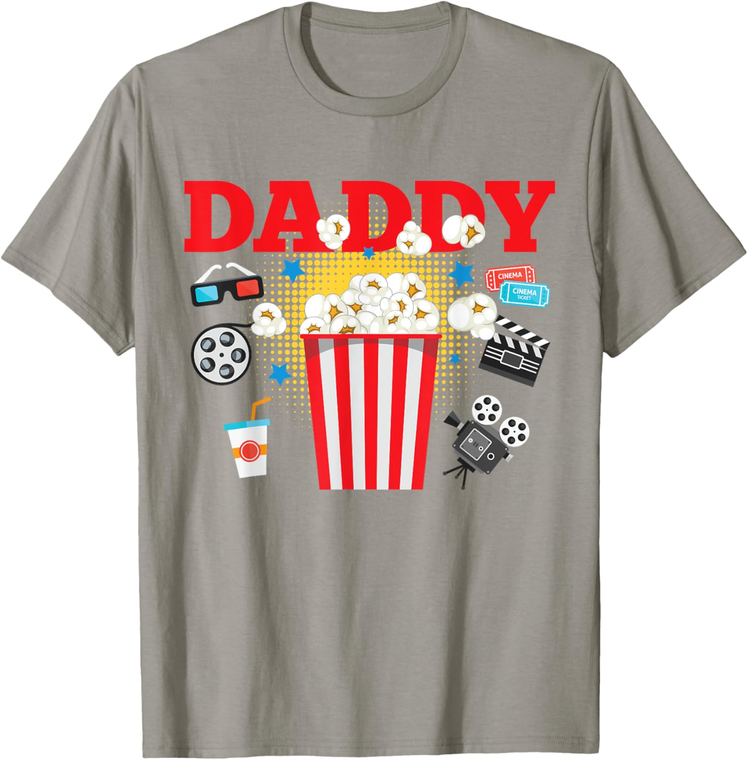 Movie Night Party Daddy Birthday T-Shirt for Fun Family Celebrations - 7