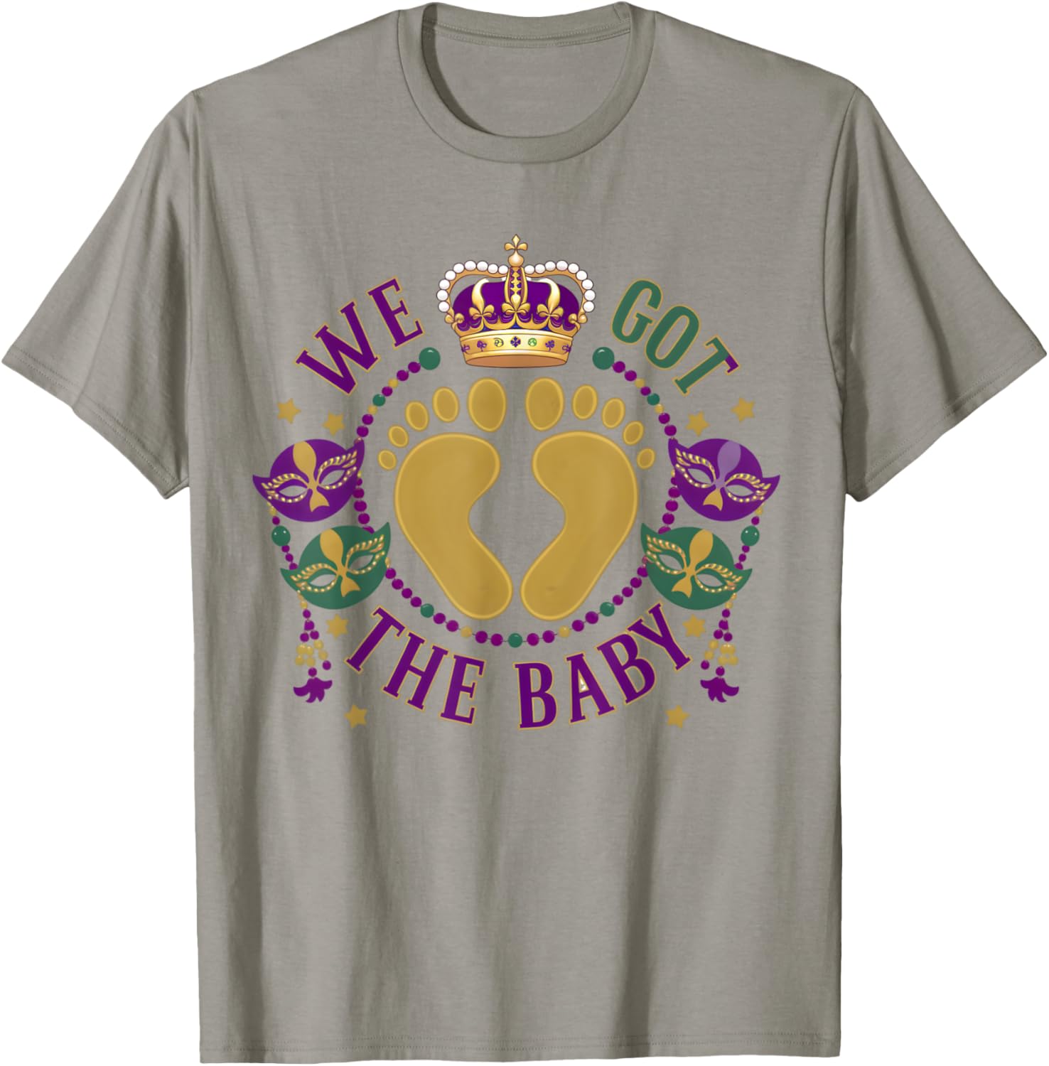 We Got The Baby Mardi Gras Pregnancy Announcement T-Shirt for Moms - 8