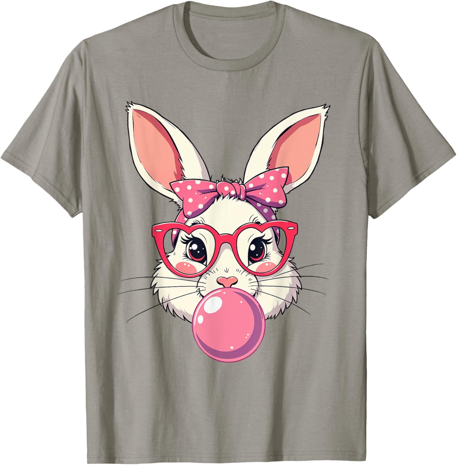 Cute Bunny Face Bow T-Shirt for Easter Fun - Kids and Adults Available - 29