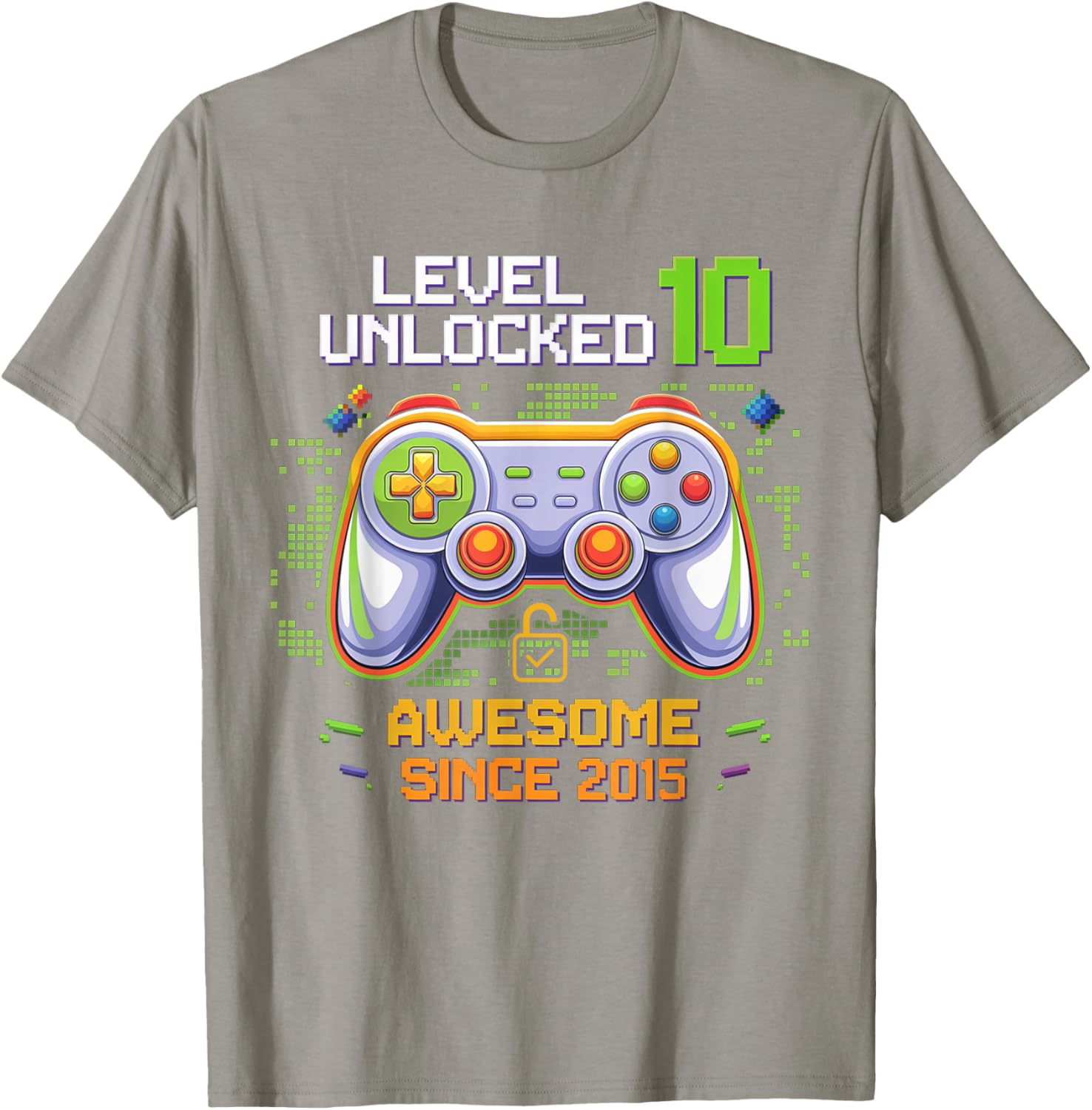 Level 10 Unlocked Birthday Gaming T-Shirt for Awesome 10 Year Olds - 7