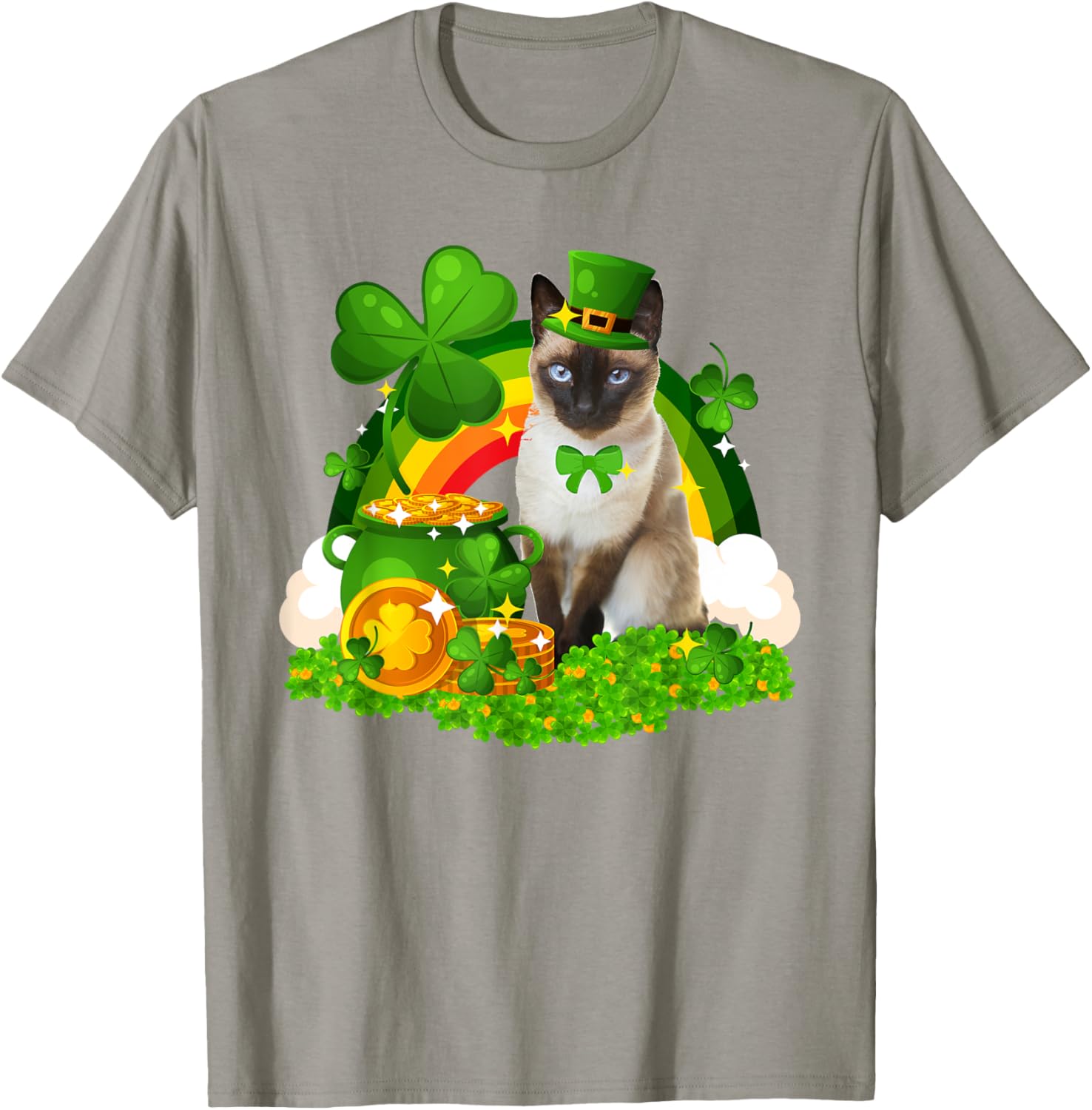 Adorable Leprechaun Siamese Cat St Patrick's Day T-Shirt for Cat Lovers - 6
