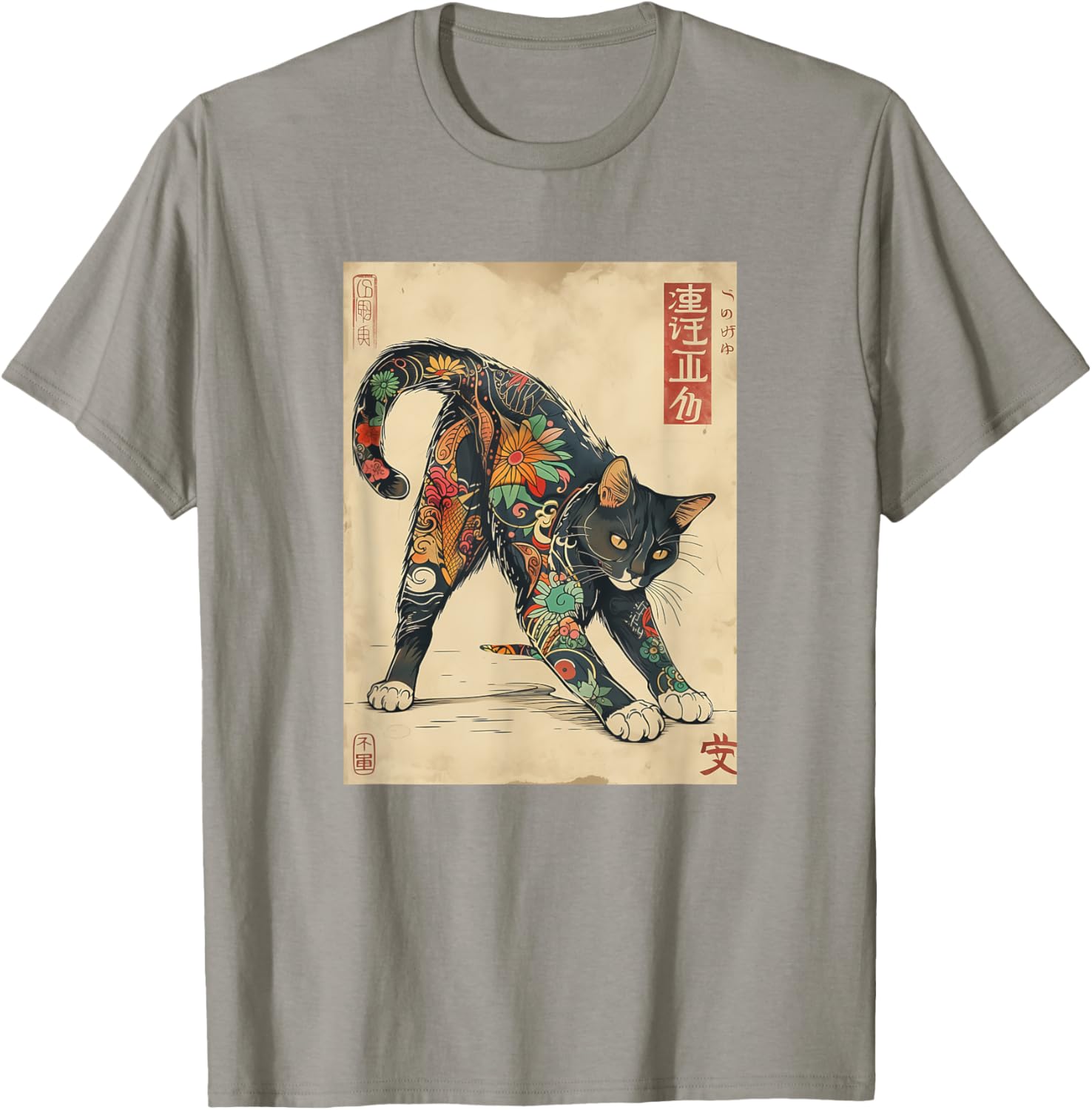 Unique Cat Japanese Tattoo Art T-Shirt for Men, Women, and Kids - 10