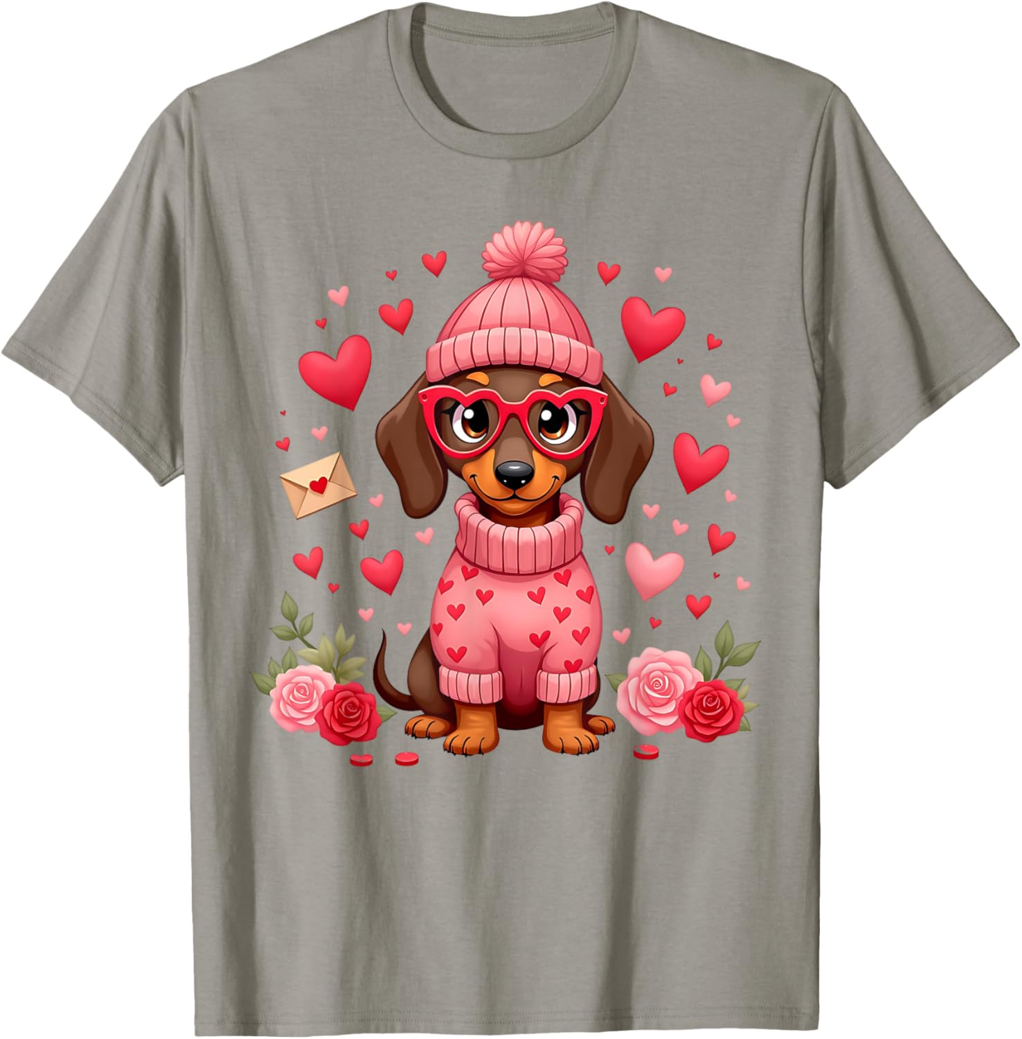 Valentine's Day Dachshund Mom T-Shirt Cute Weiner Dog Love Gift - 16