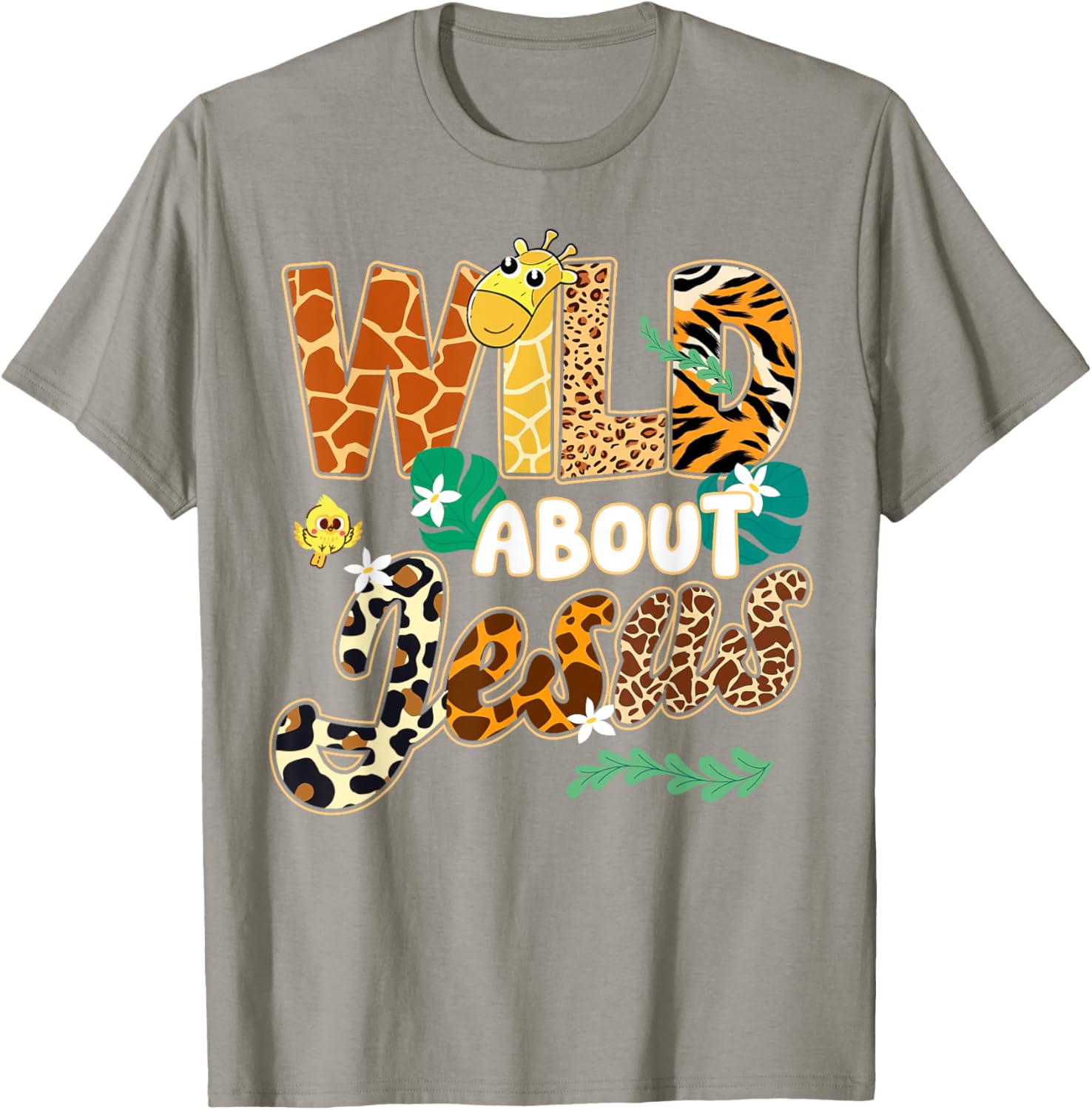 Wild About Jesus Kids T-Shirt with Fun Leopard Zebra Print Design - 12