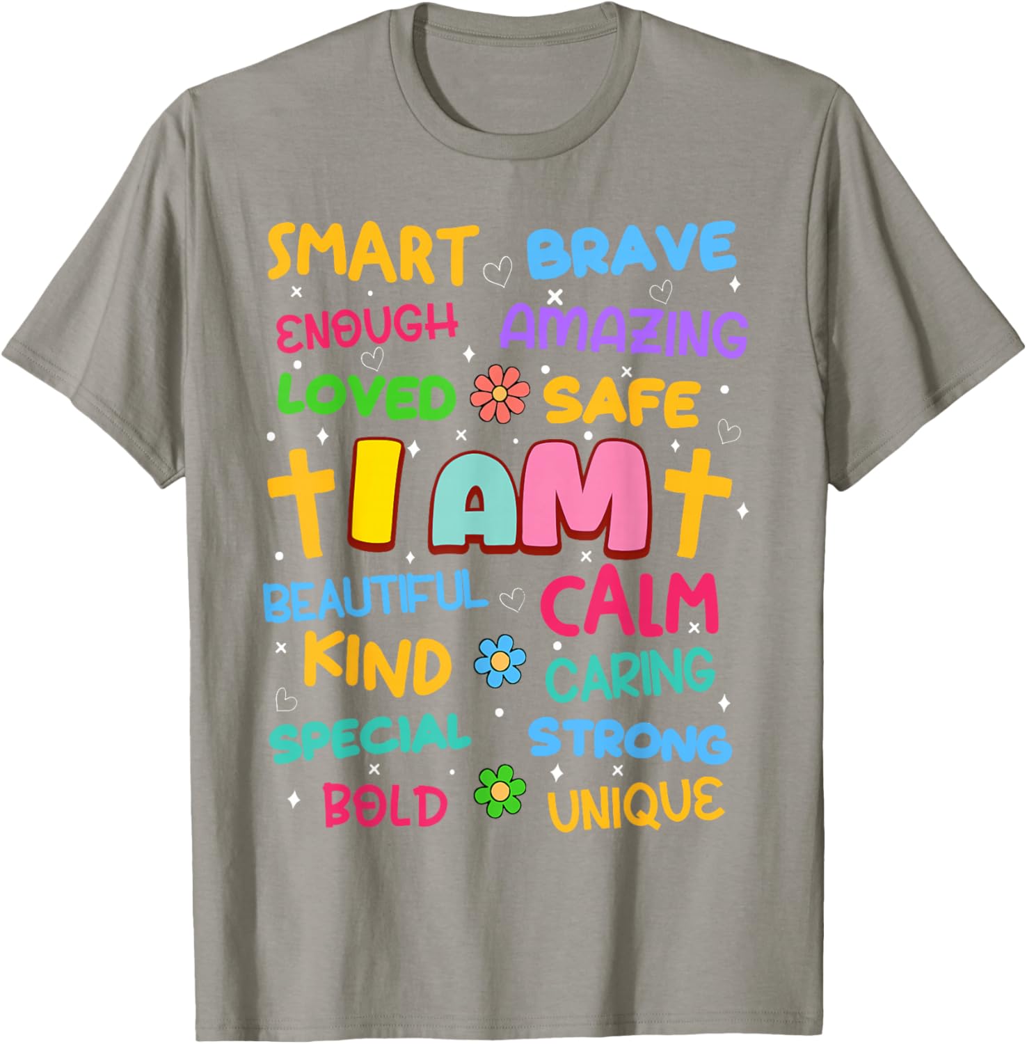 Colorful I Am Daily Affirmation T-Shirt for Christian Toddler Girls - 18