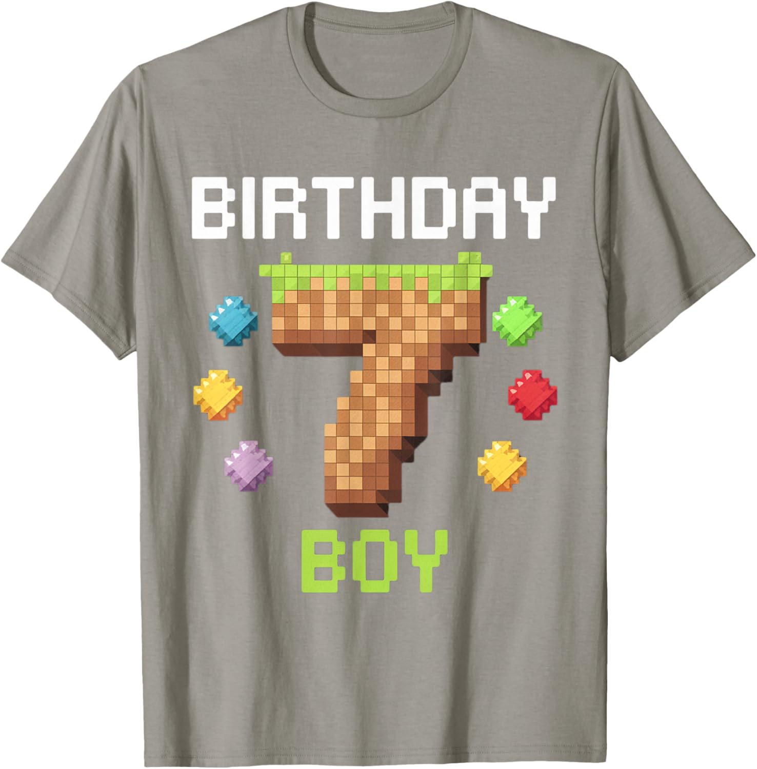 Birthday Boy Gamer 7th Birthday Pixel Number T-Shirt for Kids - 9
