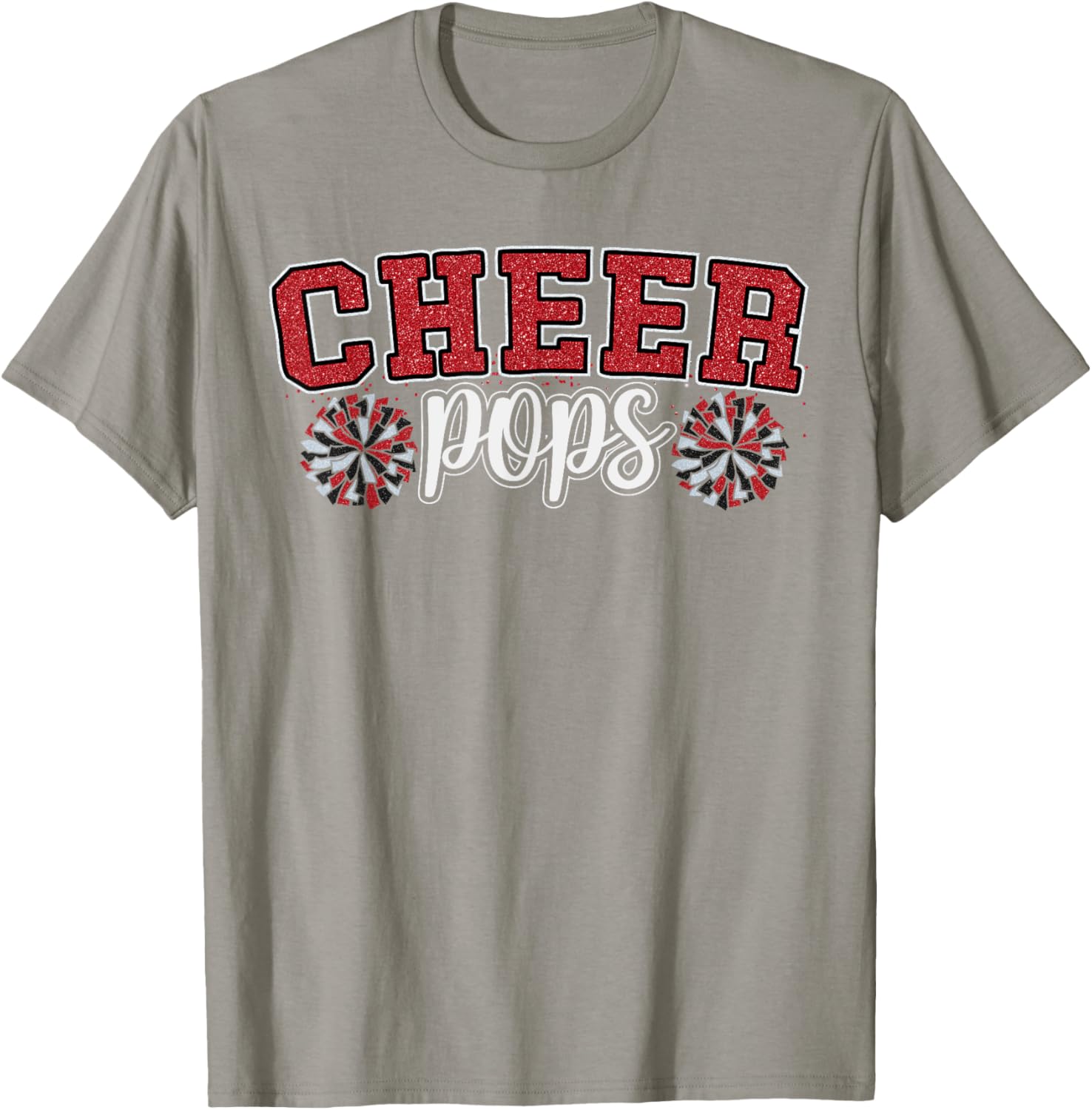 Cheer Grandpa My Favorite Cheerleader Calls Me Pops Red T-Shirt for Dads - 6