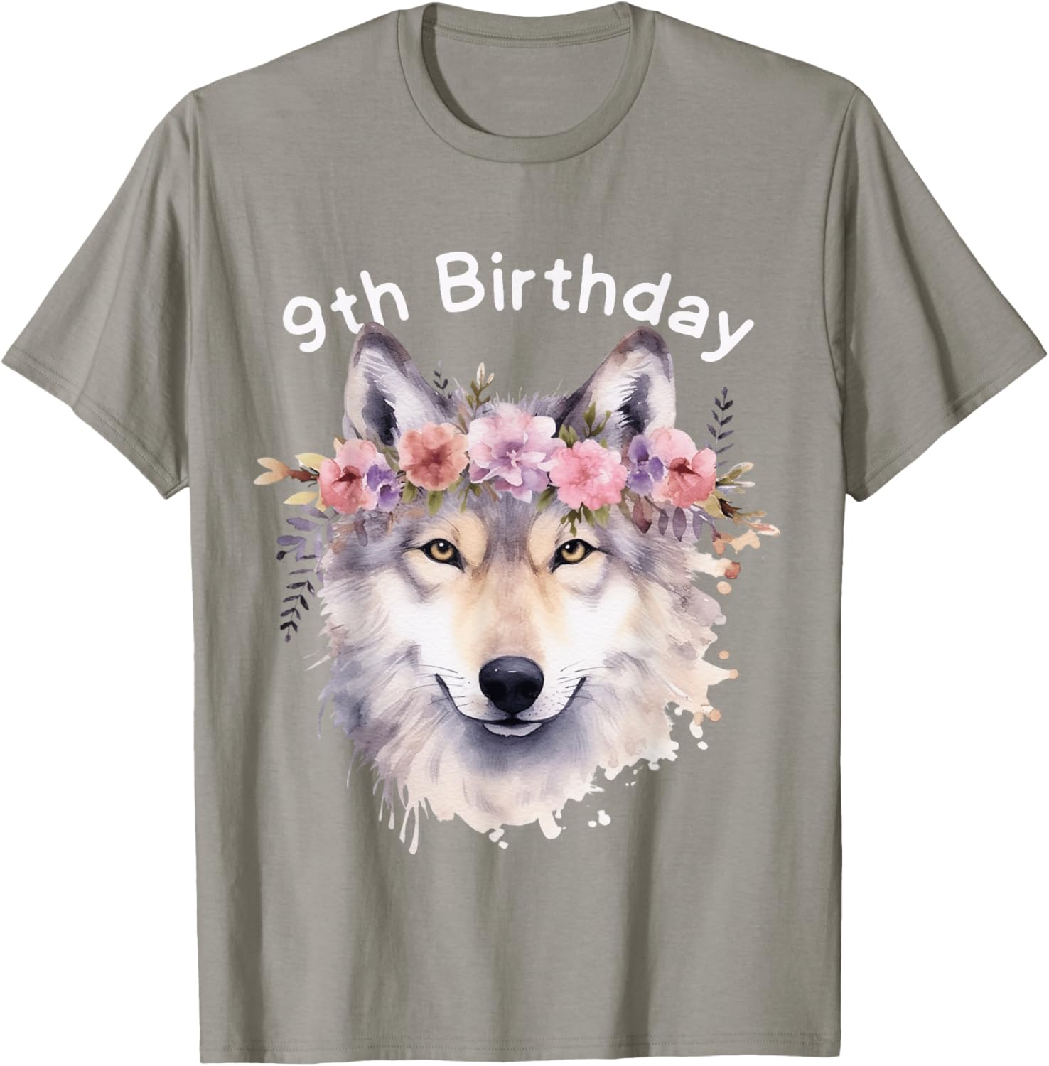 9th Birthday Wolf Pack T-Shirt for Girls - Cute Wolves Party Tee - 20