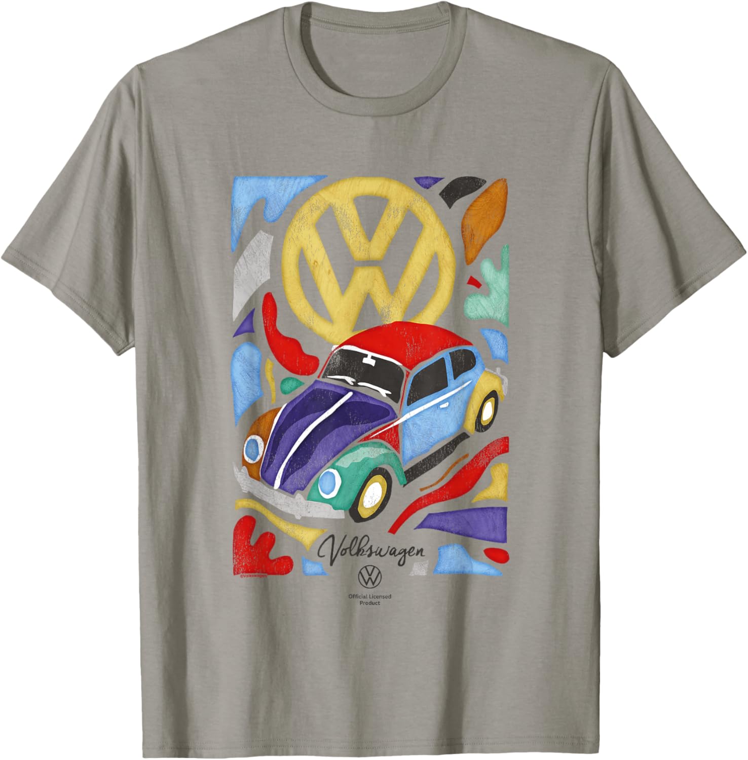 Colorful Volkswagen Beetle Fauvism Art T-Shirt for Fun Fashion Lovers - 1