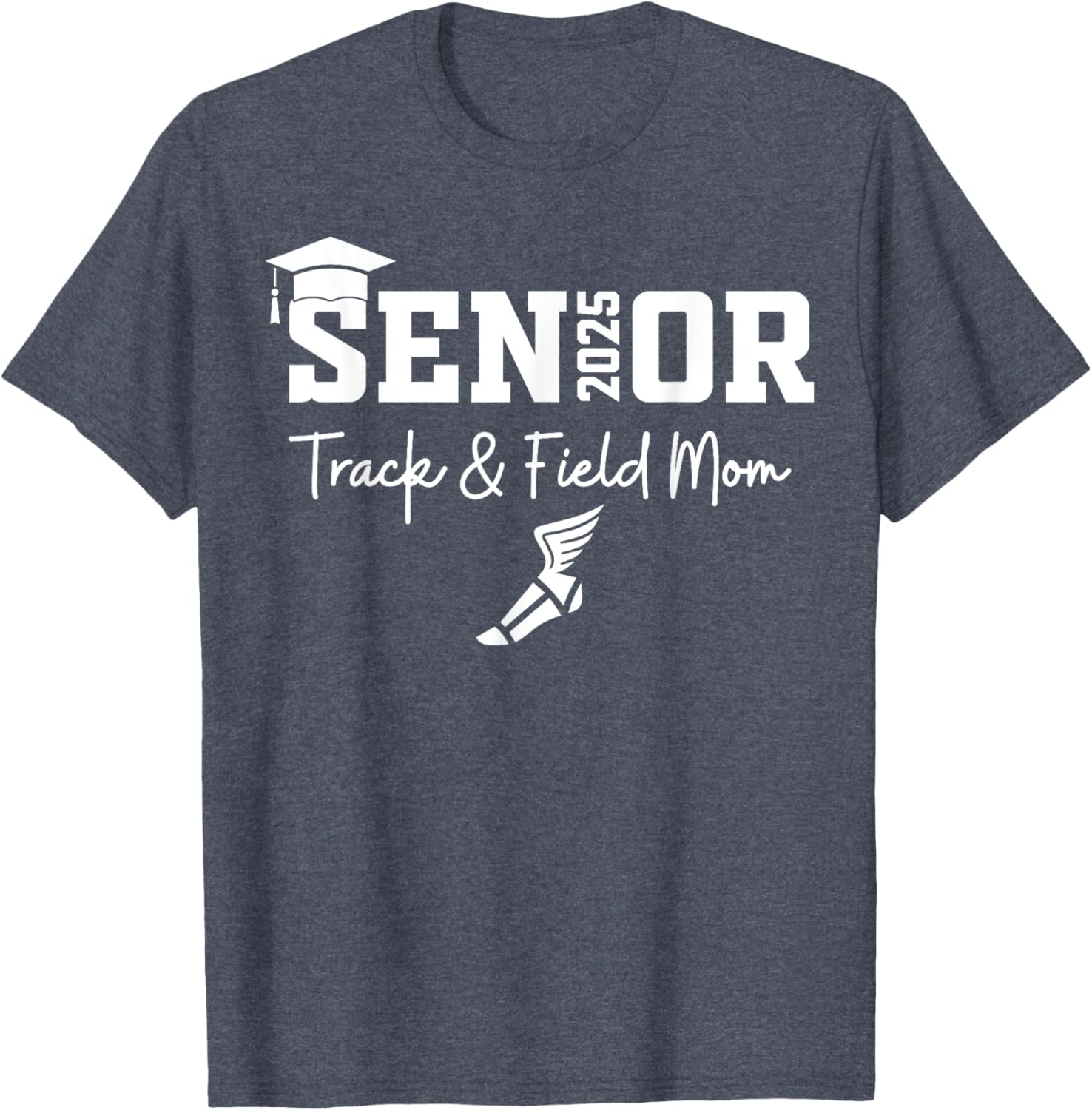 Track and Field Senior Mom Class of 2025 Graduation T-Shirt for Proud Moms - 10