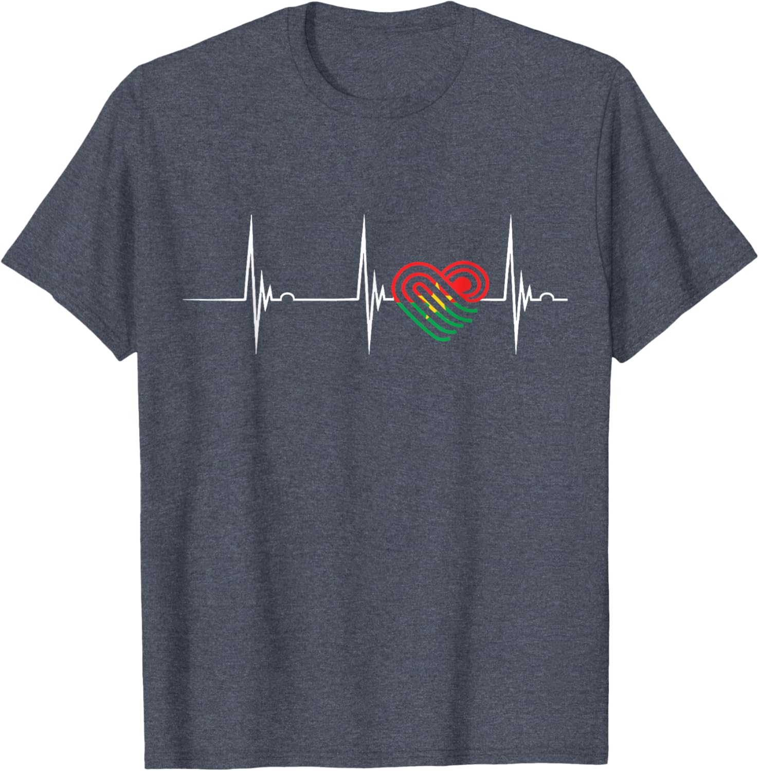 Burkina Faso Heartbeat EKG Pulse T-Shirt Celebrating Burkina Fasoan Roots - 25