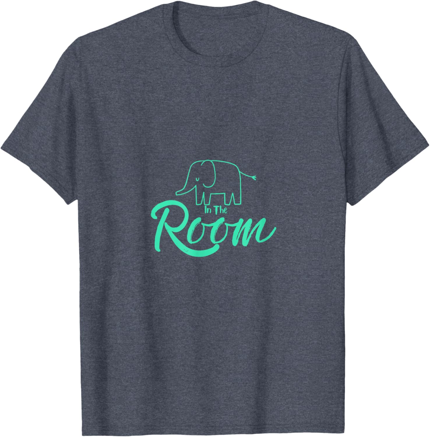 Unisex Elephant in the Room Tee Black Cotton Blend Short Sleeve T-Shirt - 21