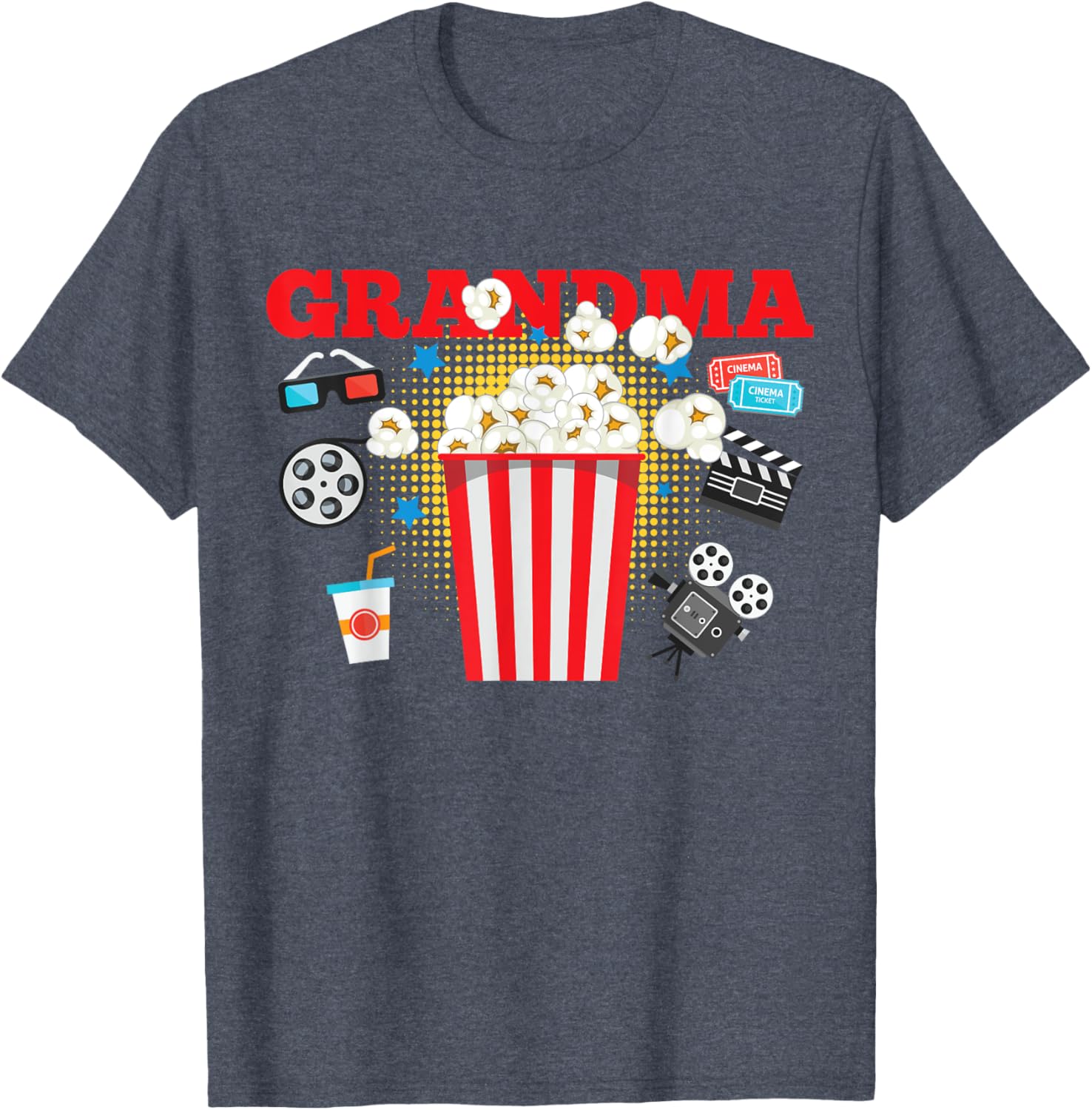 Grandma Movie Night Birthday Party T-Shirt for Fun Celebrations - 5