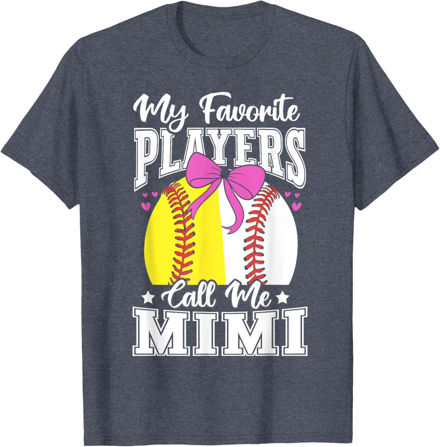Baseball Grandma Favorite Softball Players Mimi Bow T-Shirt for Fans - 11